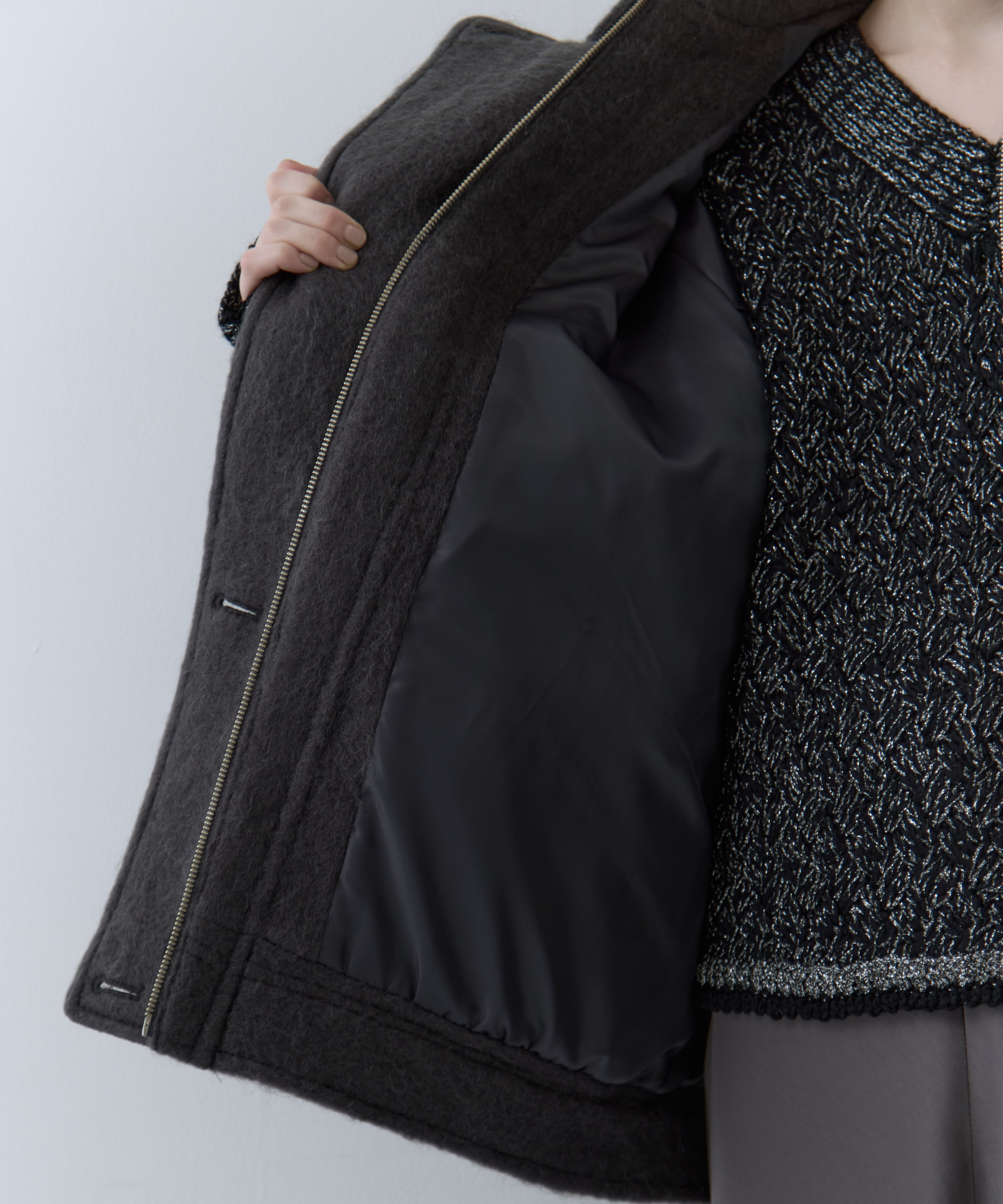 UND MOHAIR SHAGGY FLIGHT JACKET AMERI