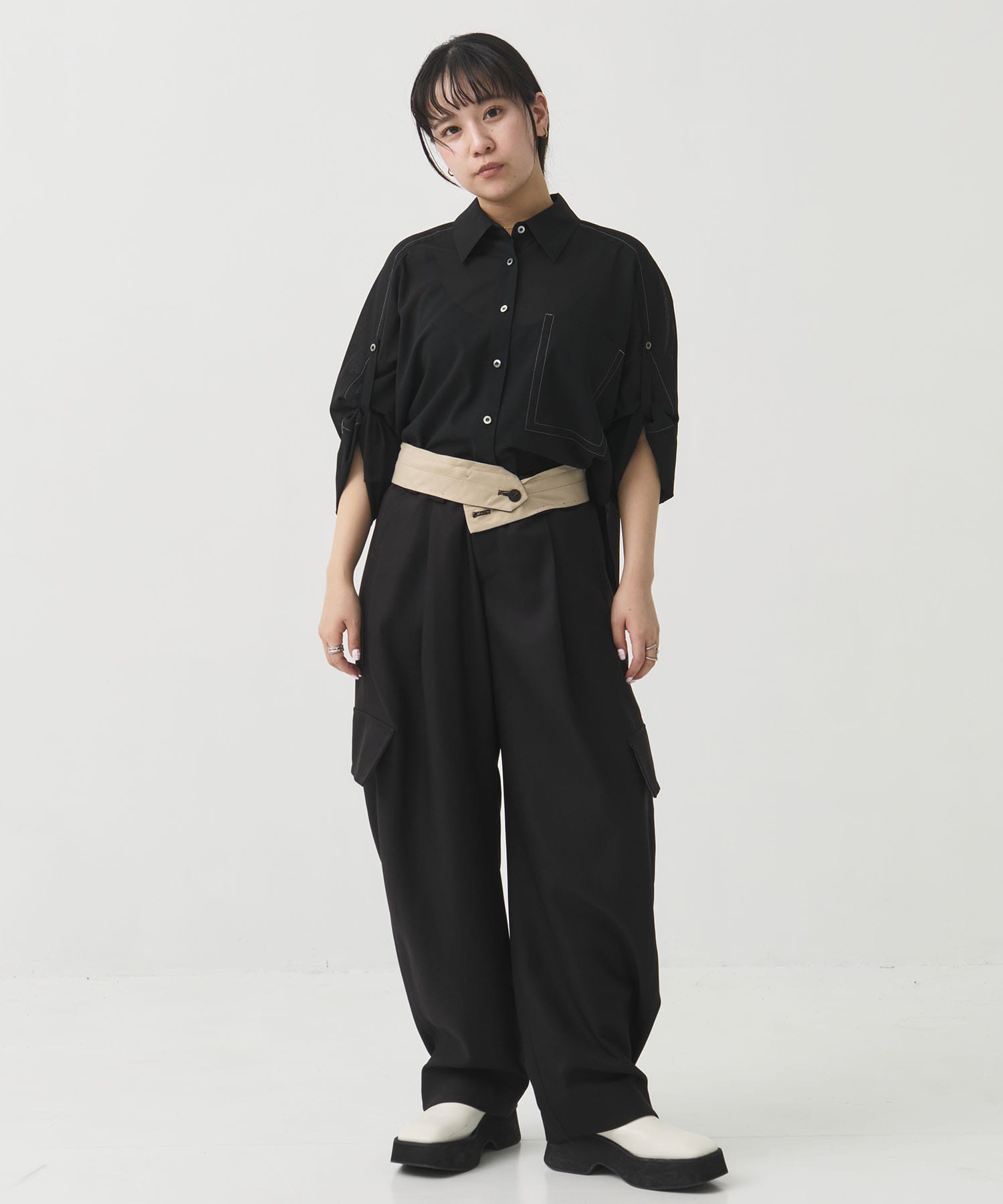 Barrel Leg Cargo Trousers STUDIOUS