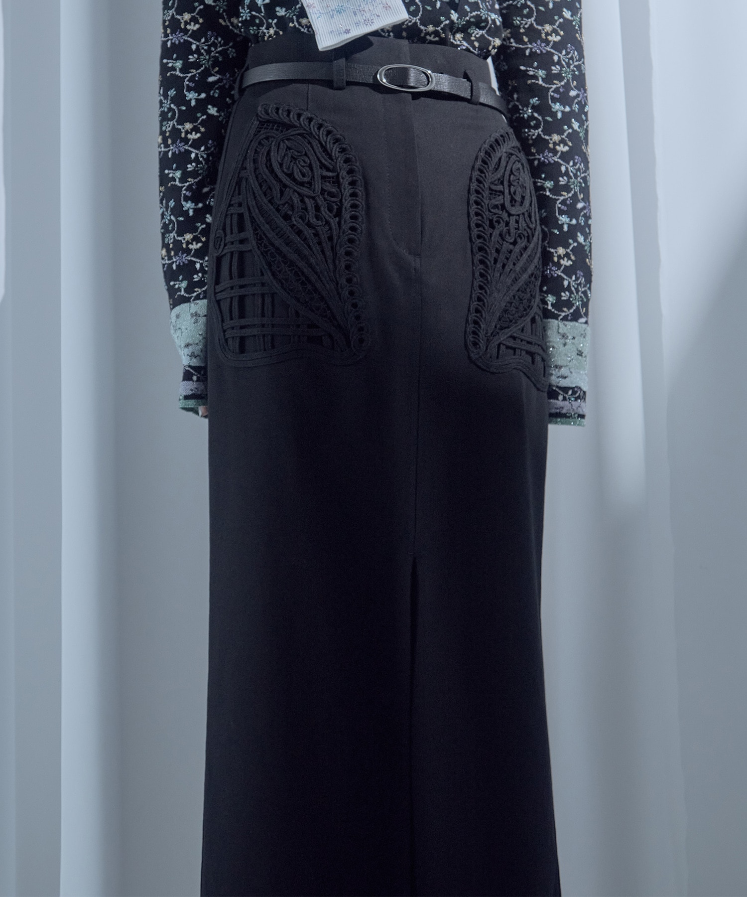 別注Cording Embroidery Detailed I-line Skirt Mame Kurogouchi