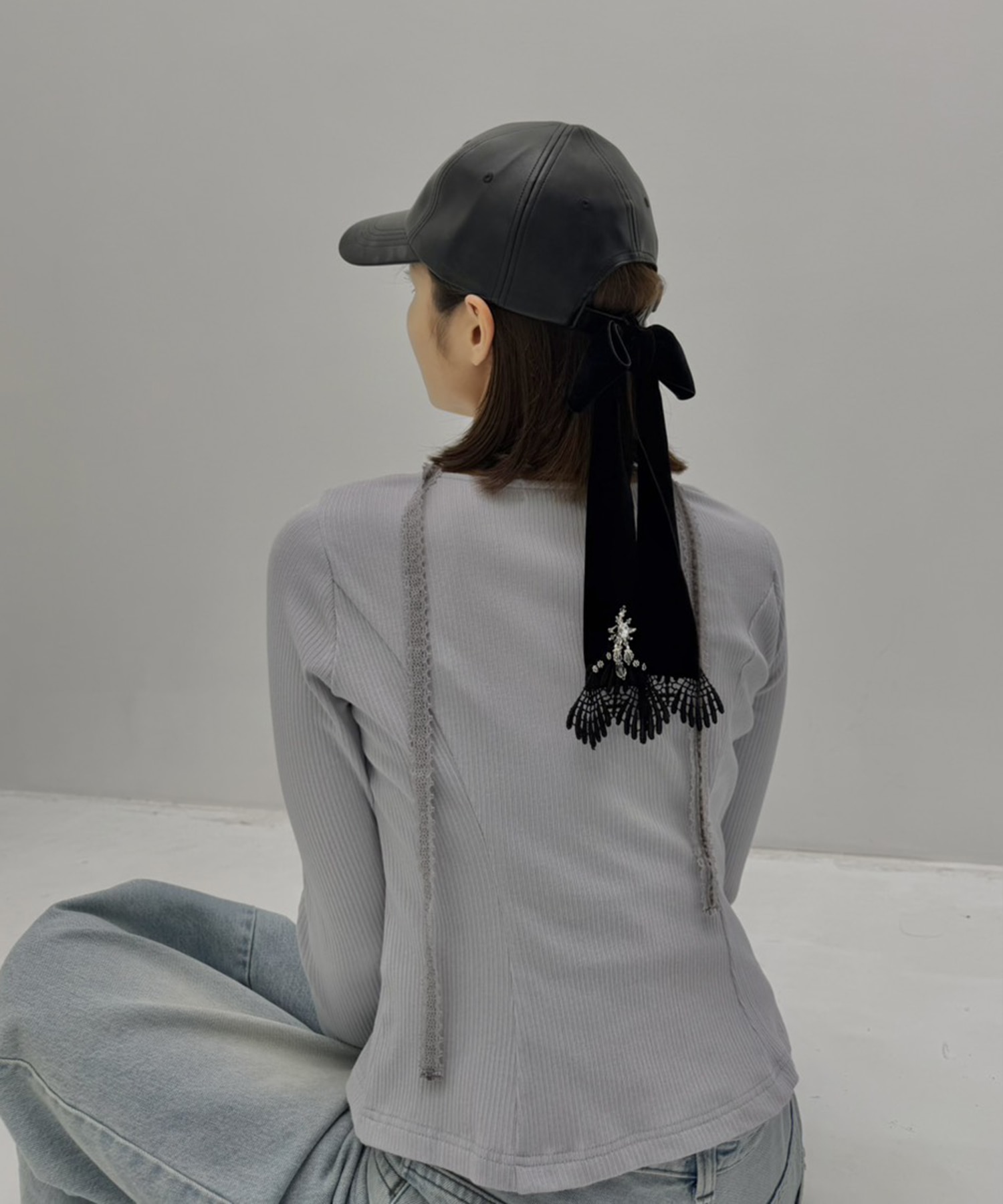 別注leather ribbon cap tanakadaisuke