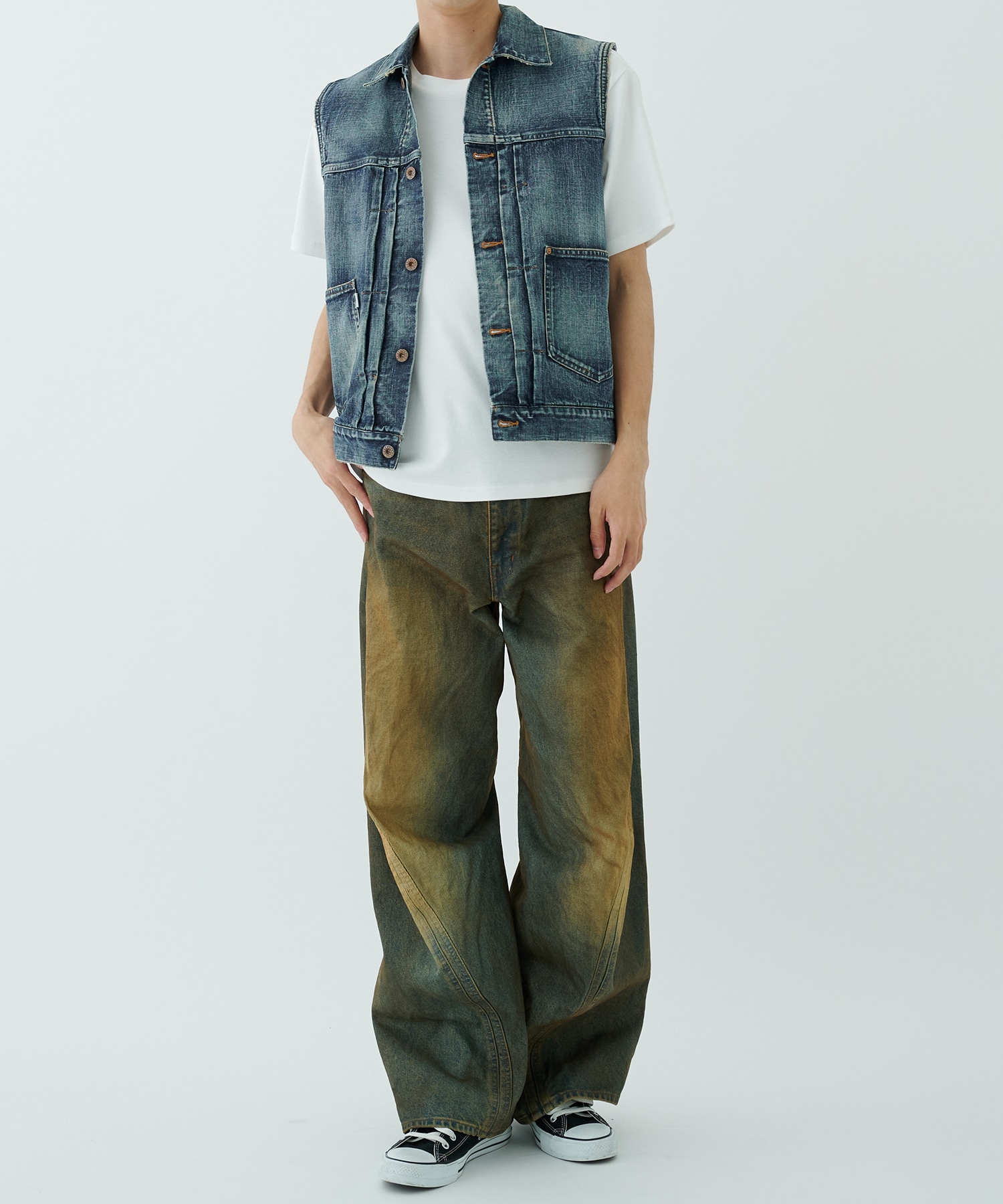 FADED MODERN DENIM VEST SUGARHILL