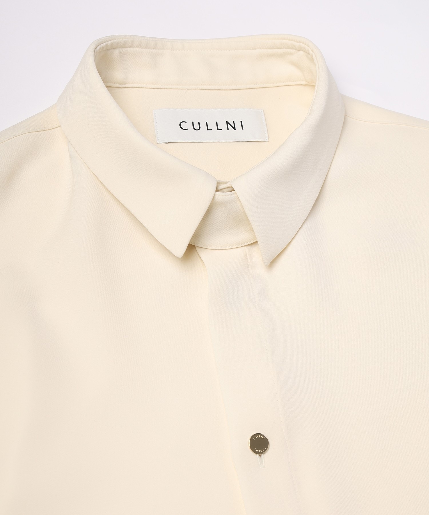 Double Satin Minimal Chin Tab Long Sleeve Shirt CULLNI