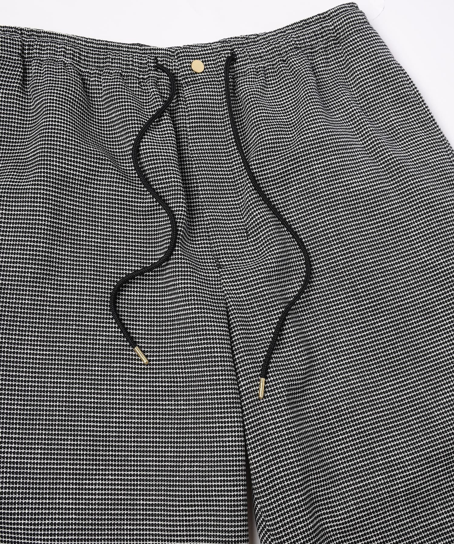 Mix Yarn Mesh Drawstring Wide Pants CULLNI