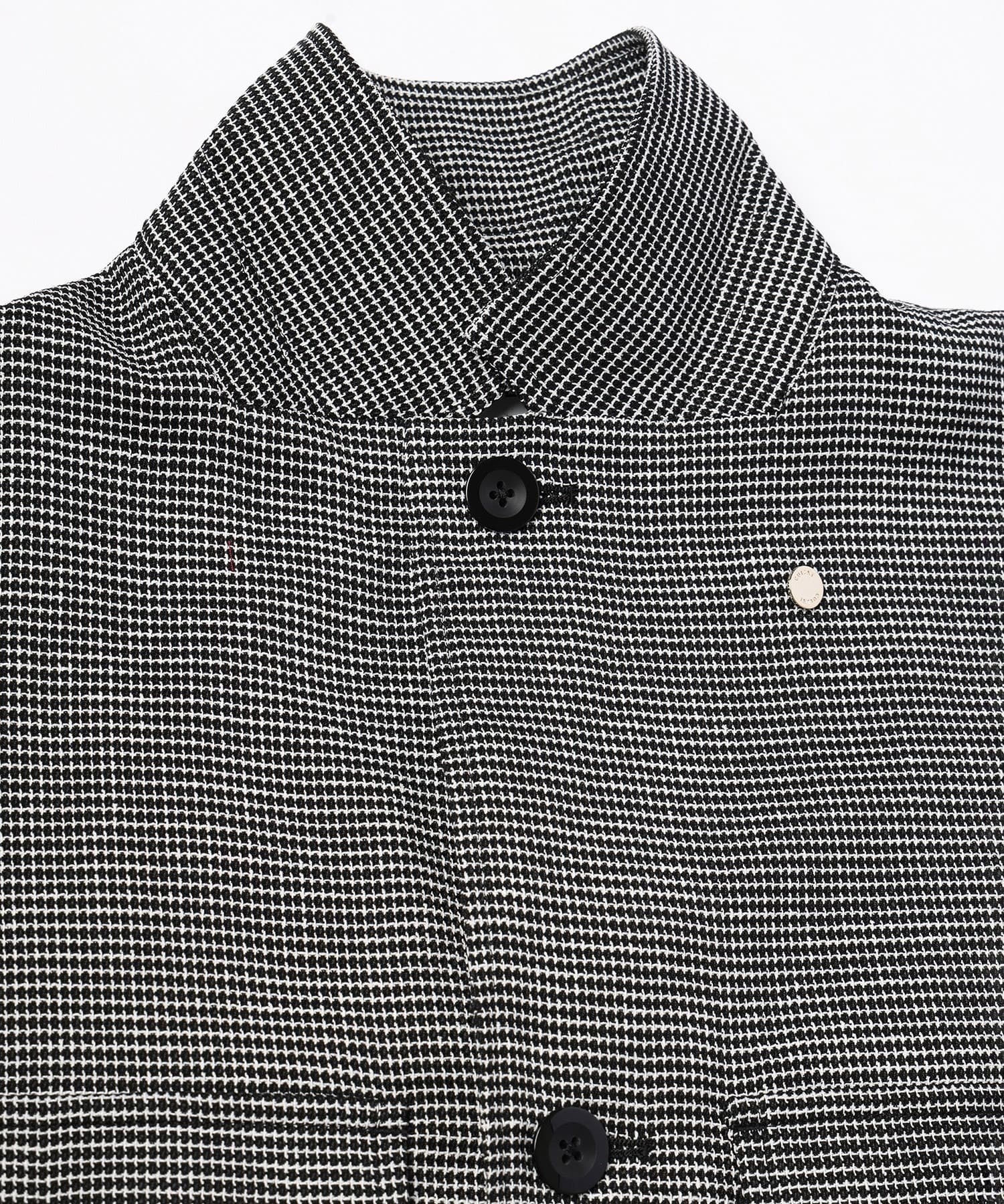 Mix Yarn Mesh Notched Lapel Shirt Blouson CULLNI