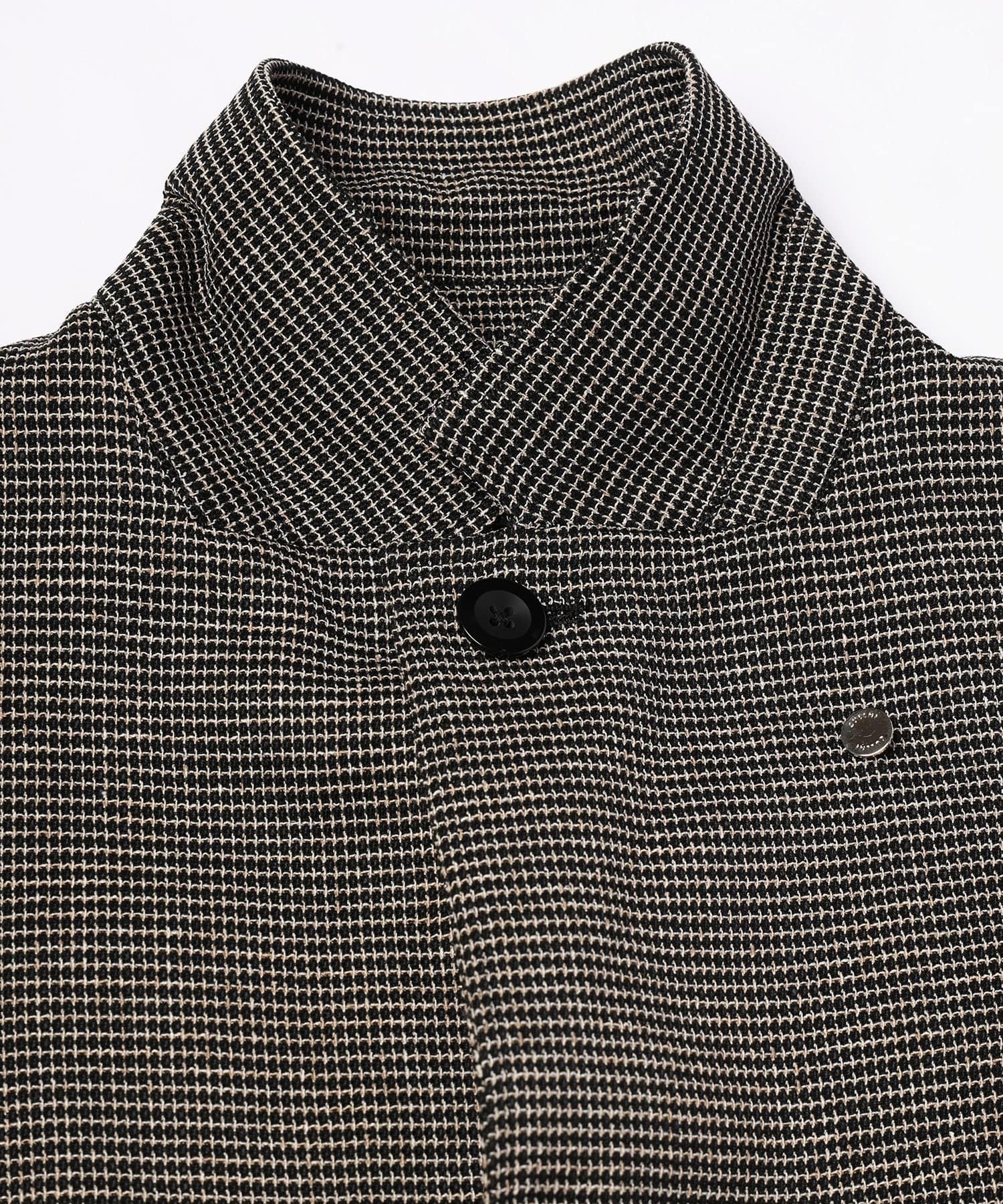 Mix Yarn Mesh Notched Lapel Shirt Blouson CULLNI