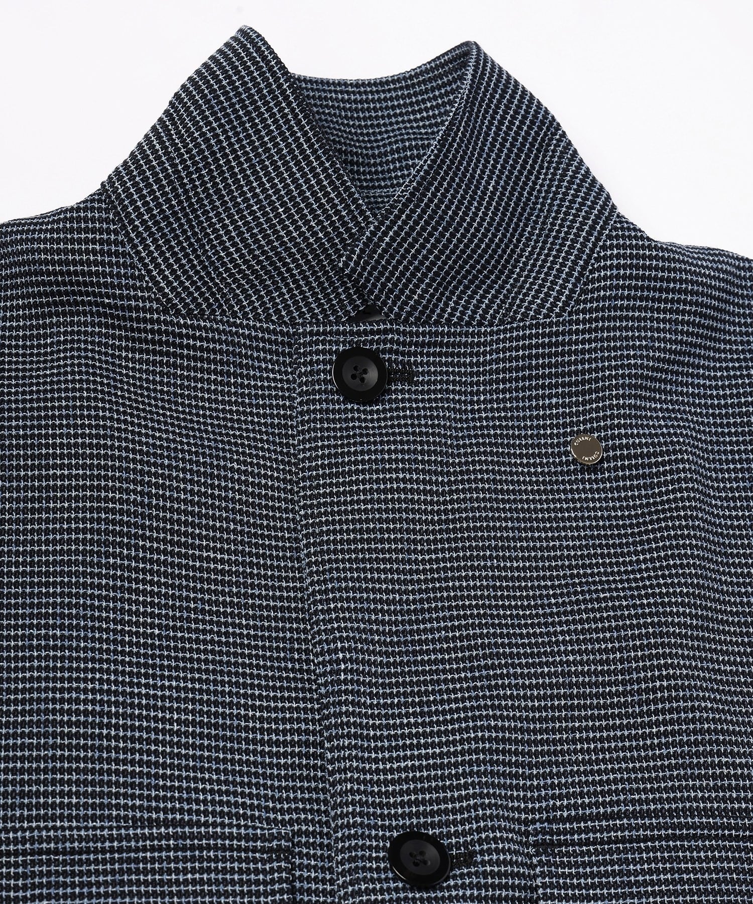 Mix Yarn Mesh Notched Lapel Shirt Blouson CULLNI