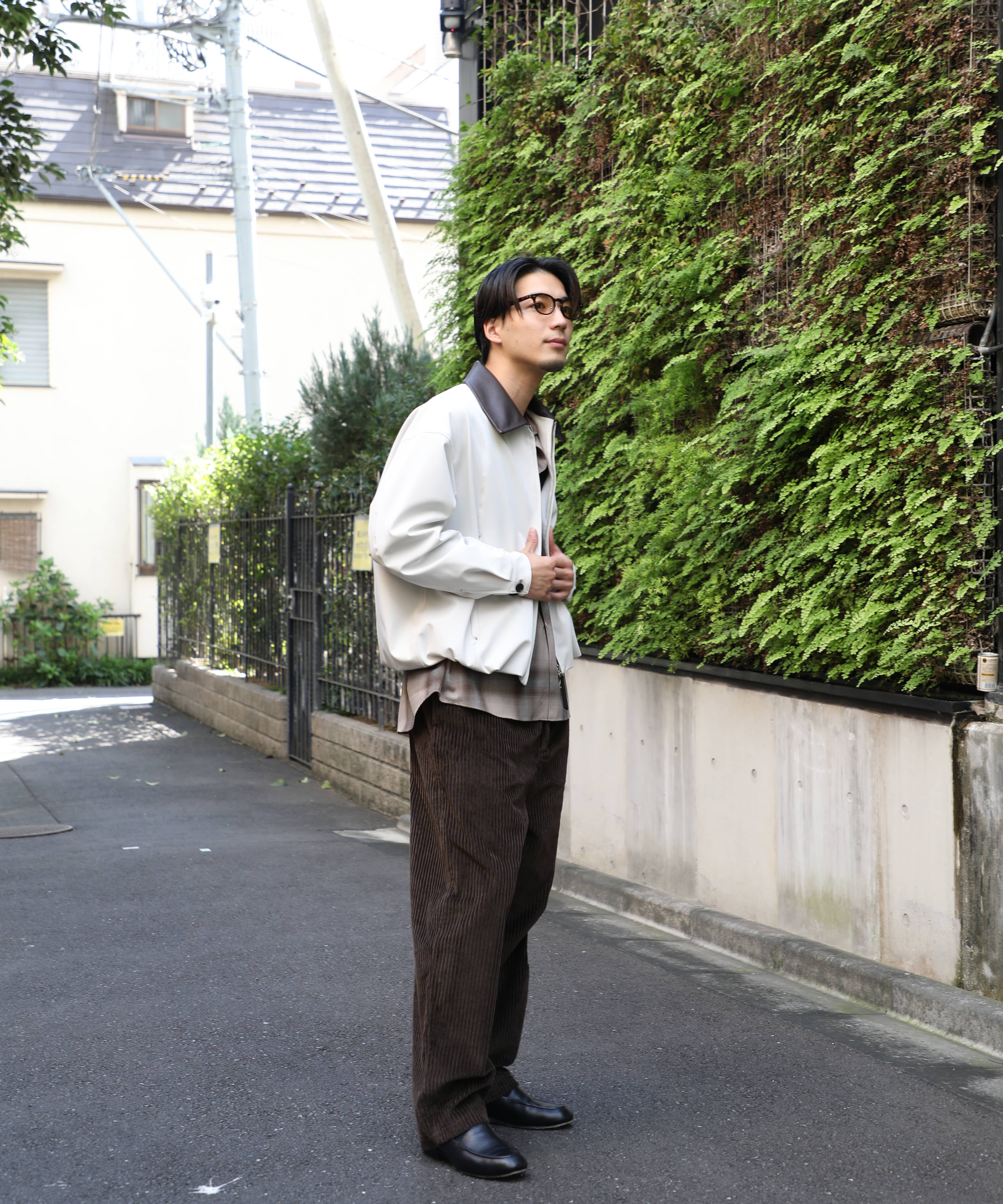 Leather collar Balloon Blouson STUDIOUS