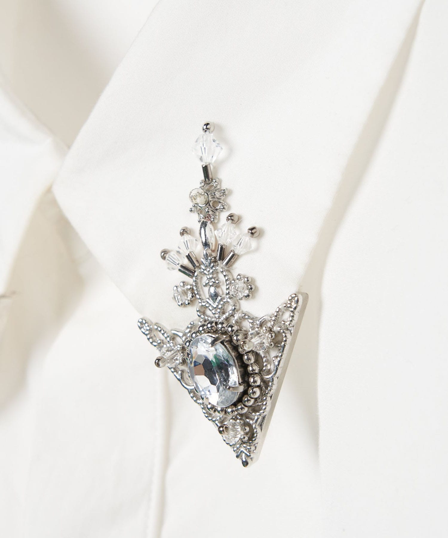 crystal silver tip lapel shirt tanakadaisuke