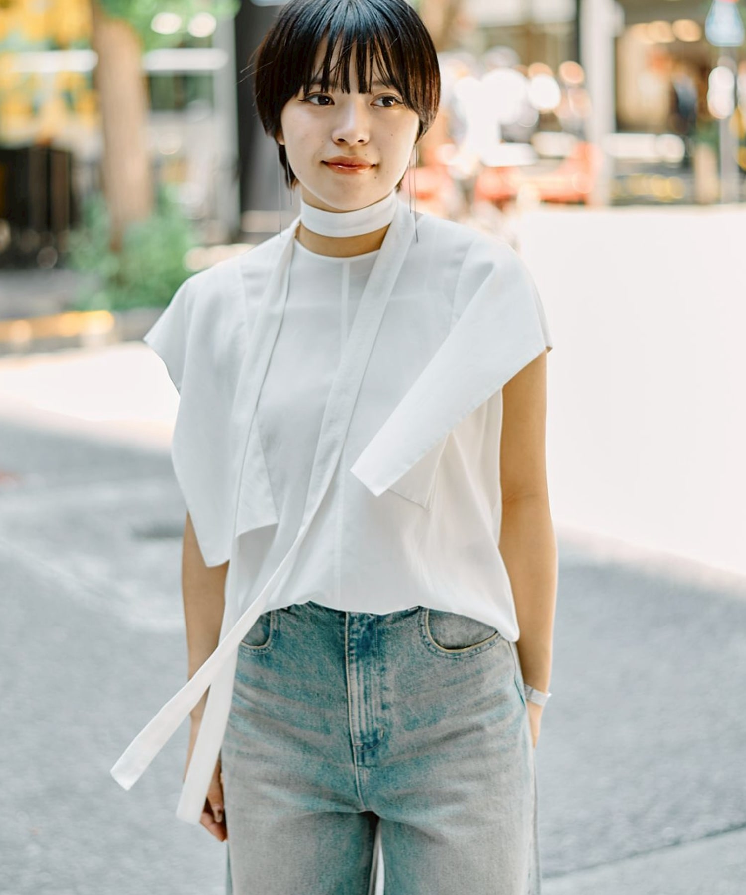 SQUARE SLEEVE BLOUSE CLANE