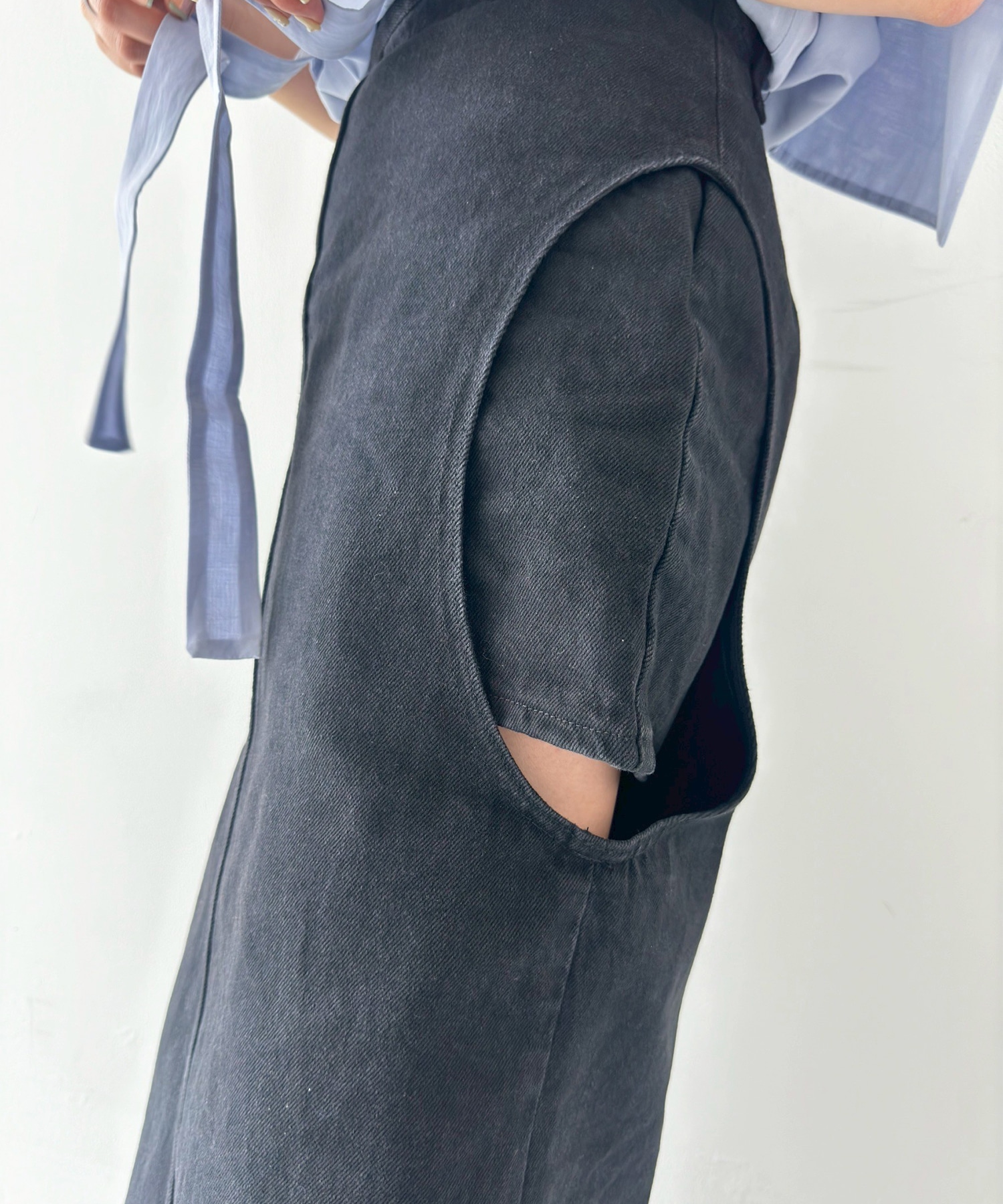 別注サークルカットデニムスカート CLANE