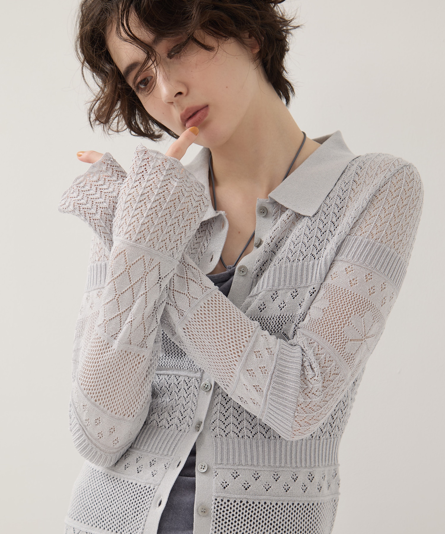 Flower Lace Knit Top EMILY ODA