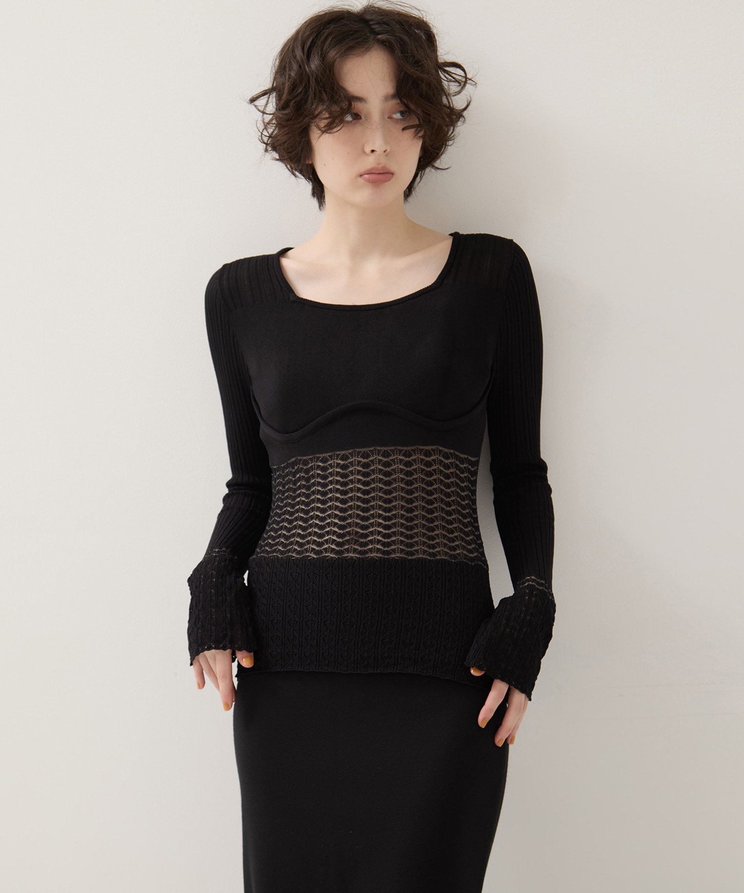 別注Square Neck Ripple Knit EMILY ODA