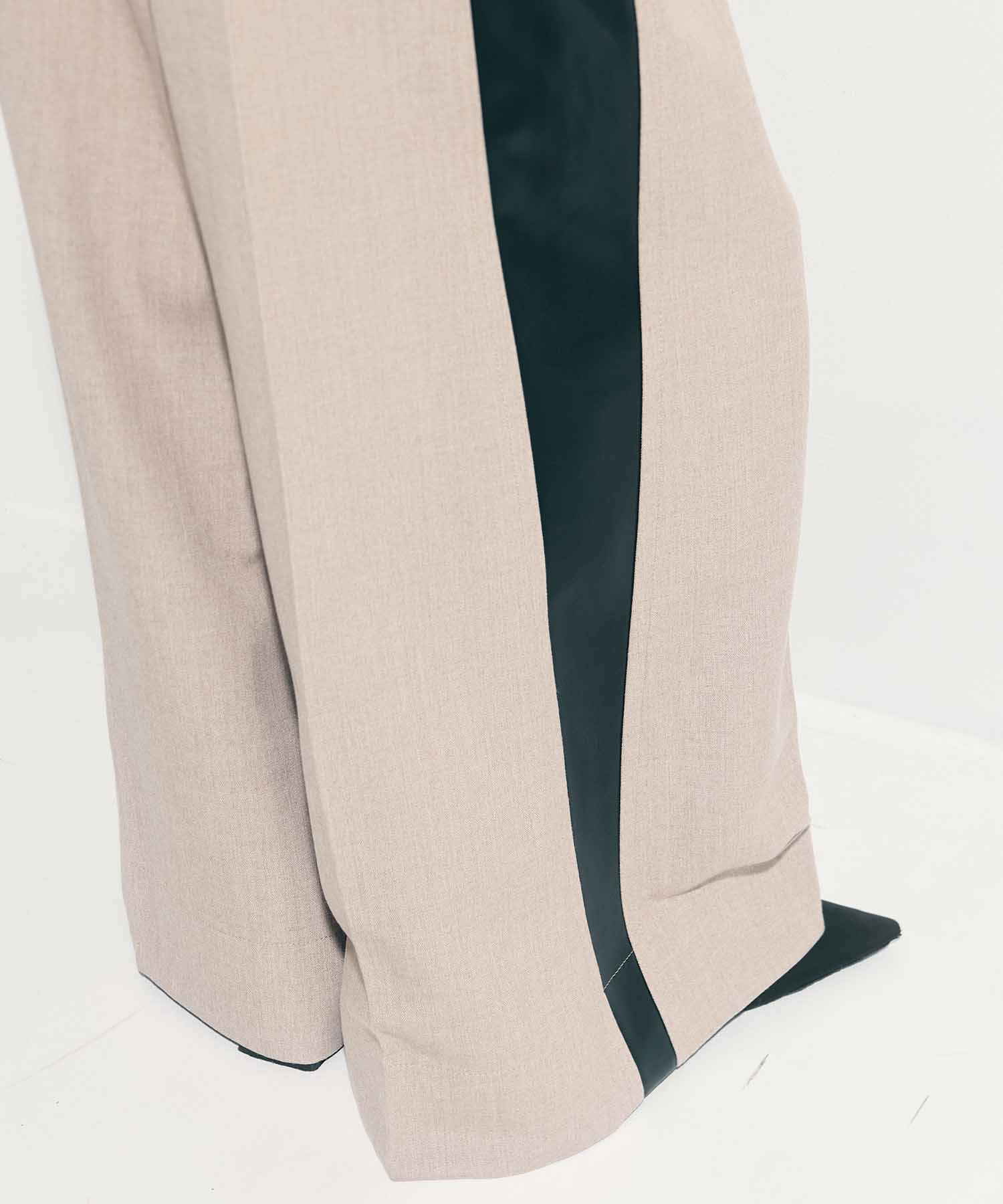 Side Leather Flare Trousers STUDIOUS