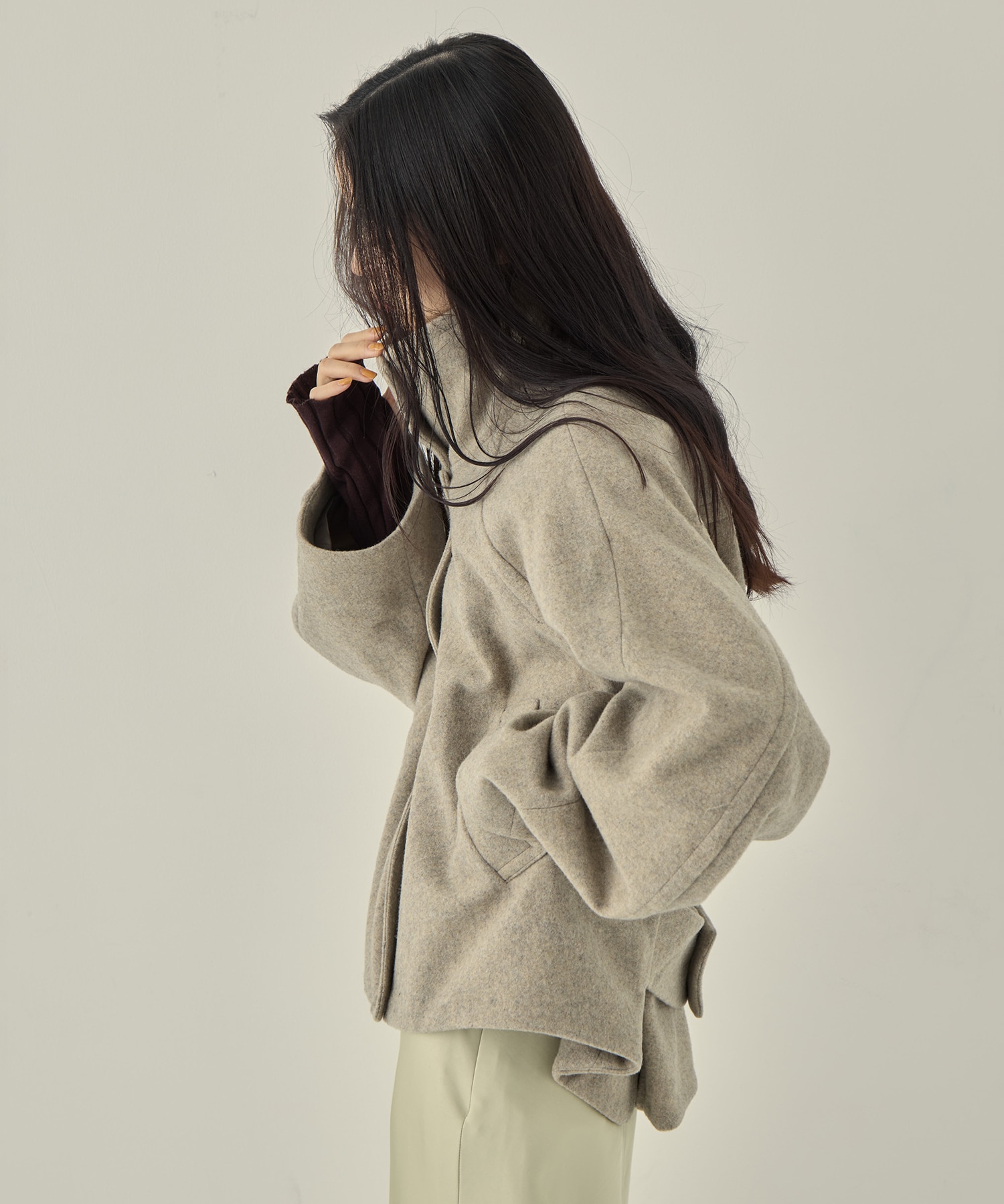 Stand Collar Wool Blouson STUDIOUS