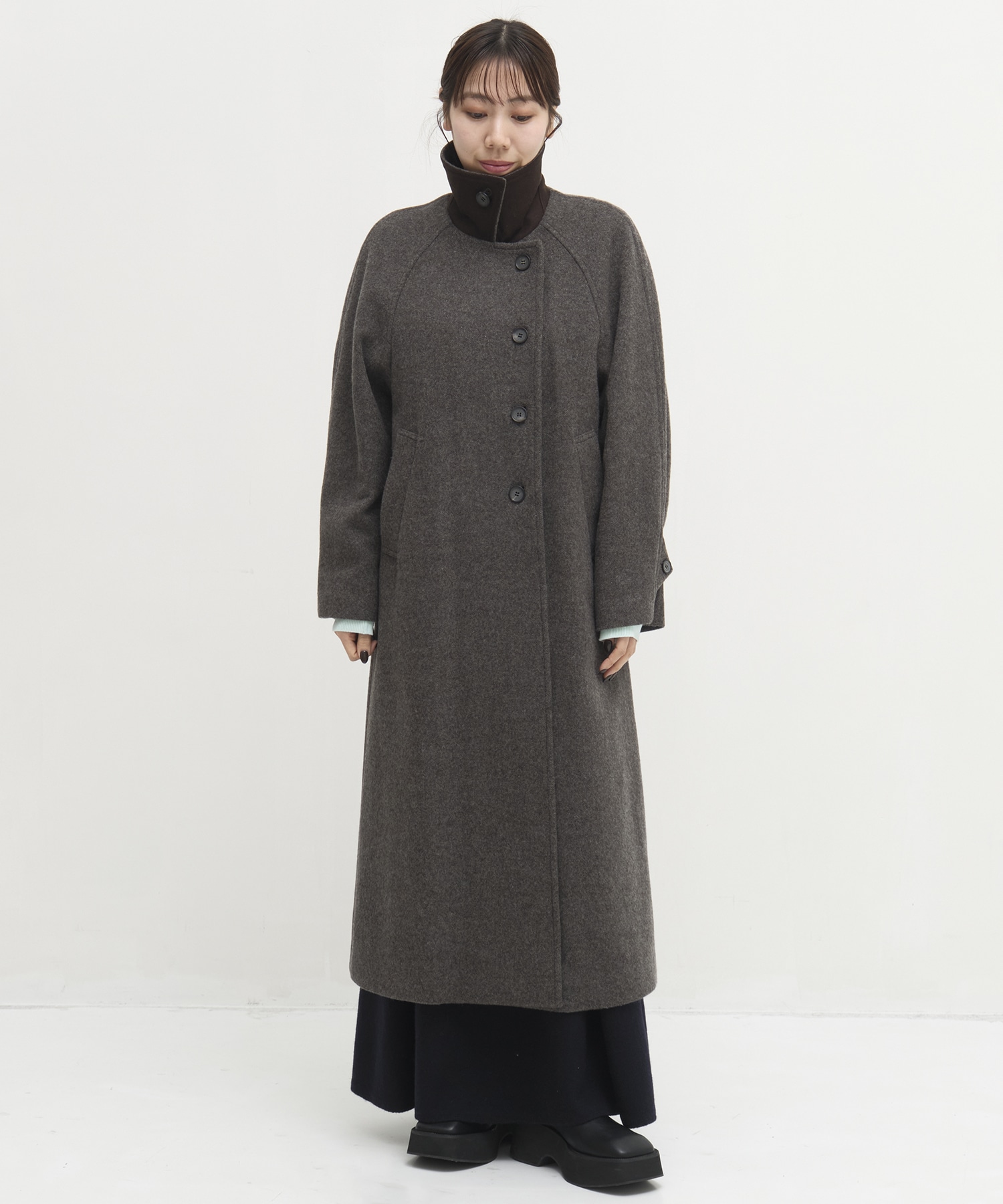 Stand Collar Wool Coat STUDIOUS