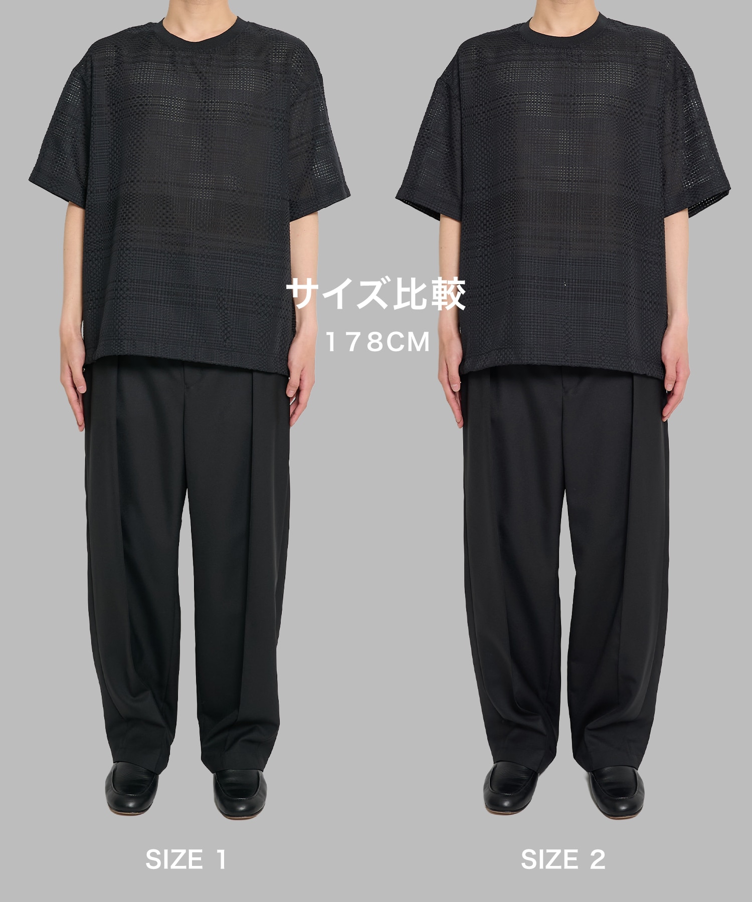 Sheer Tile Check Drawstring Short Sleeve Pullover CULLNI