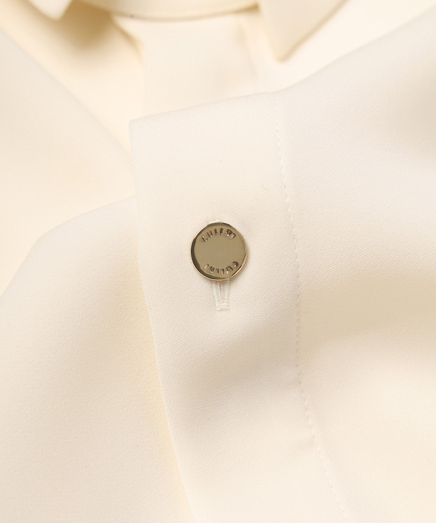 Double Satin Minimal Chin Tab Long Sleeve Shirt CULLNI
