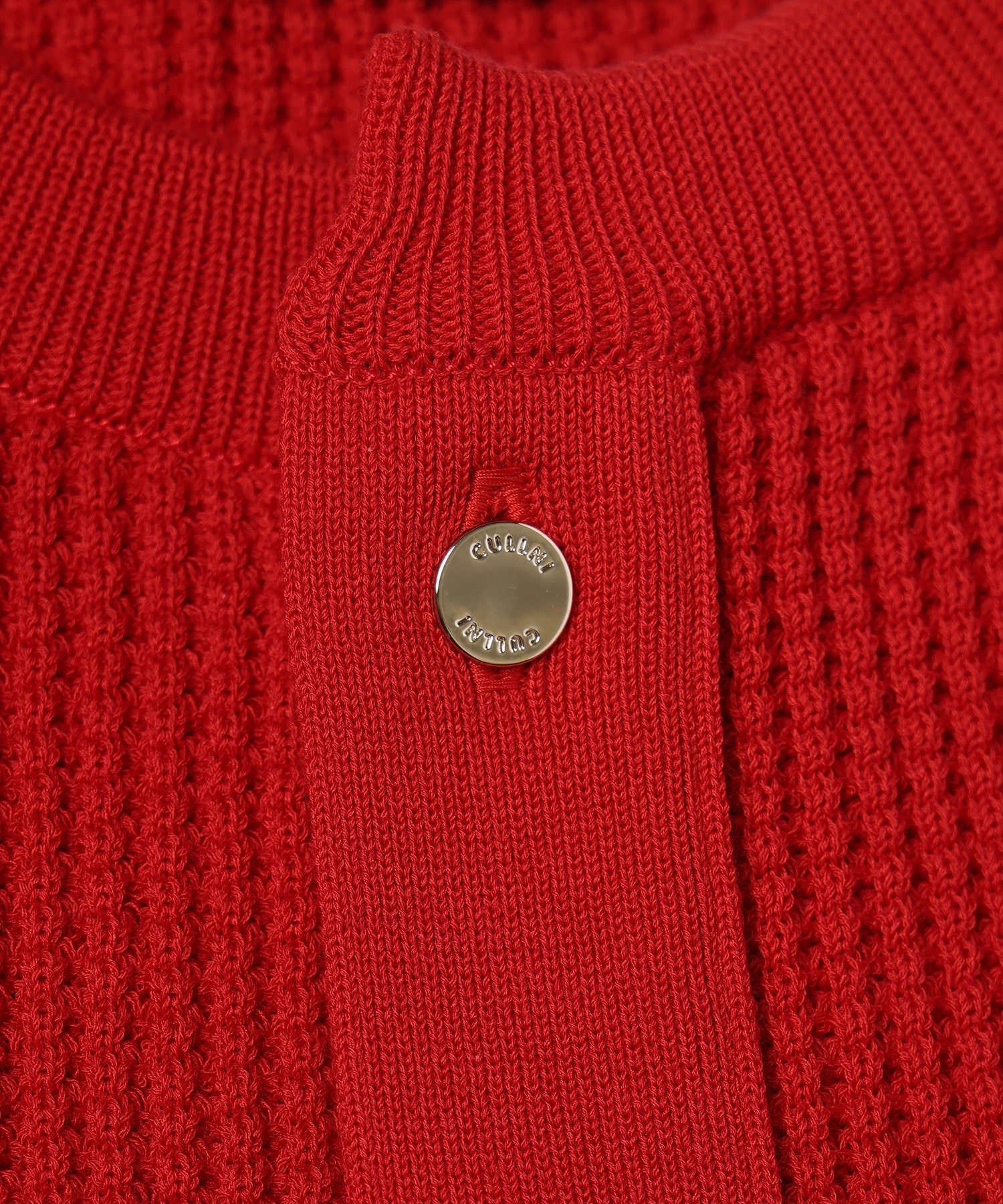 Organic Cotton Waffle Minimal Henley Neck Knit Pullover CULLNI