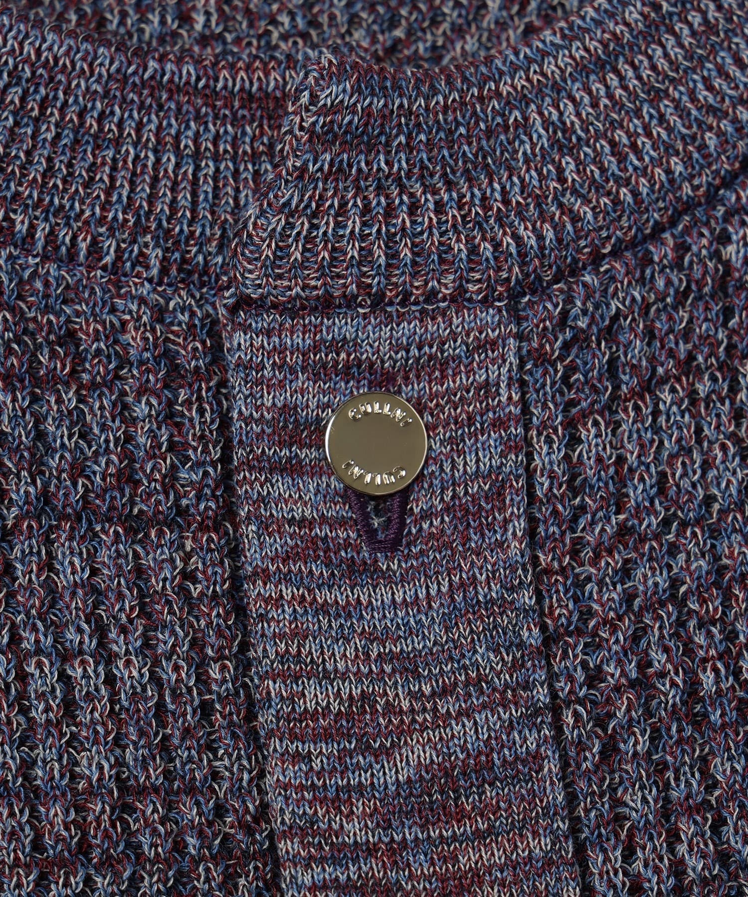 Organic Cotton Waffle Minimal Henley Neck Knit Pullover CULLNI
