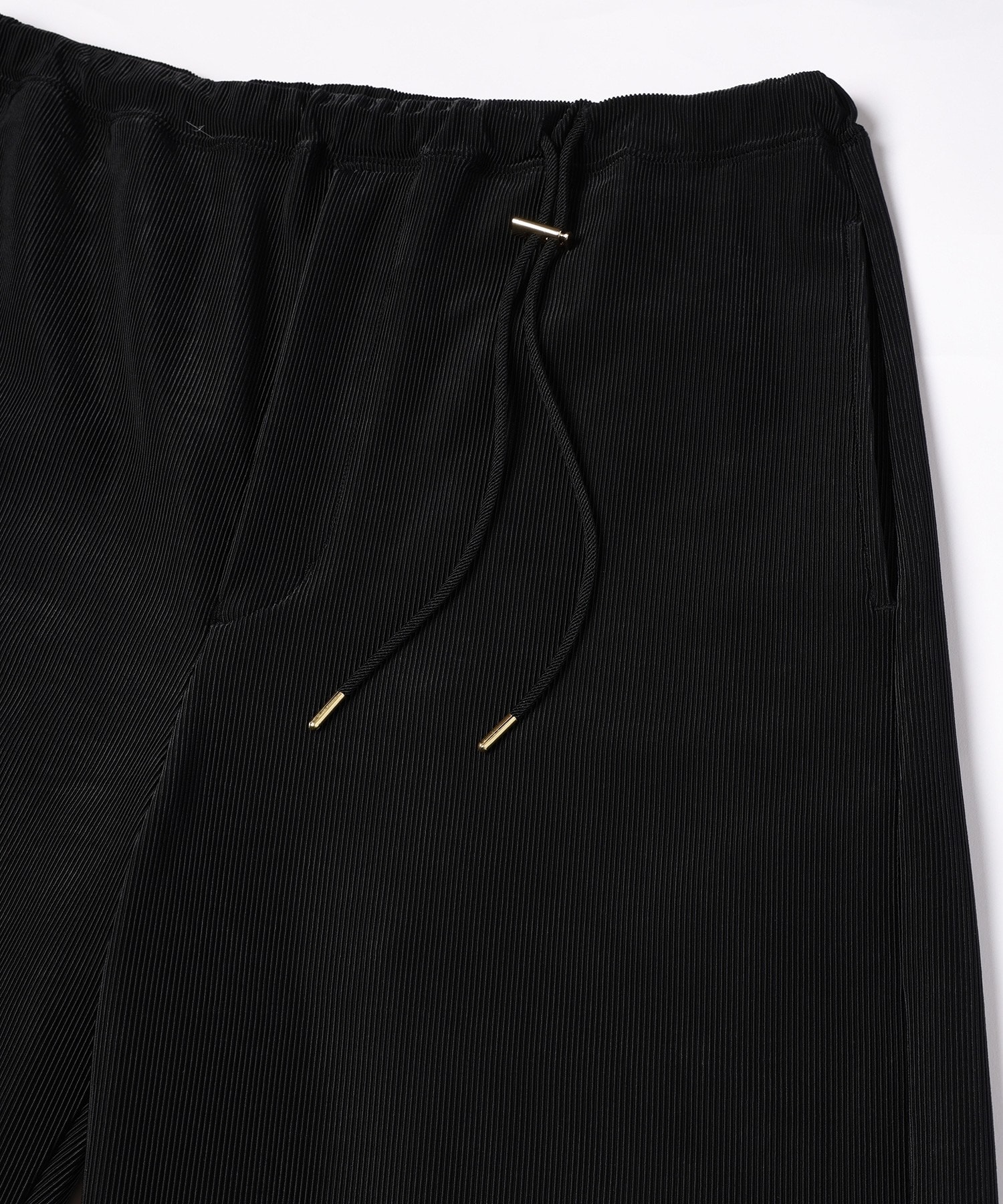Stretch Fiber Cord Pique Drawstring Wide Pants CULLNI