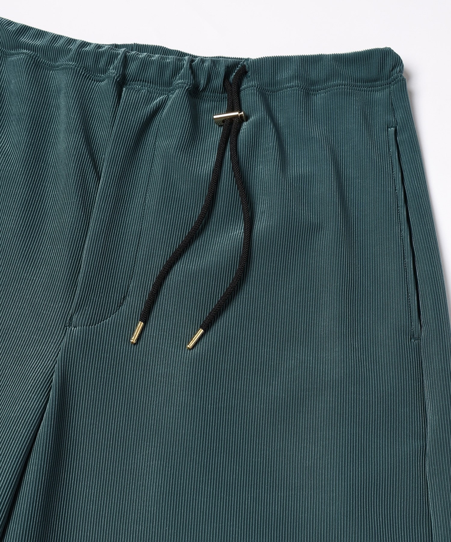 Stretch Fiber Cord Pique Drawstring Wide Pants CULLNI