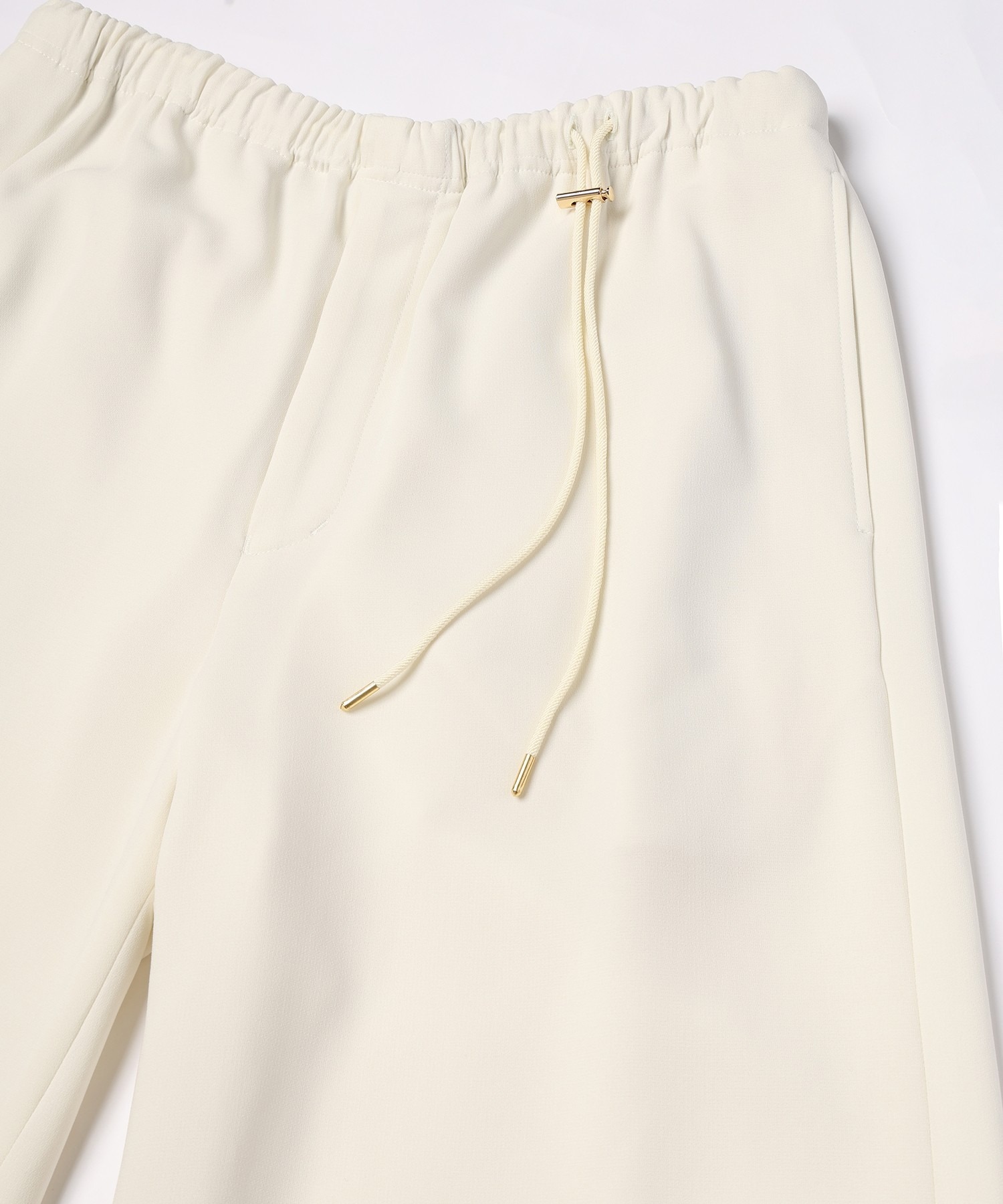 Triacetate Airy Cloth Drawstring Wide Pants CULLNI