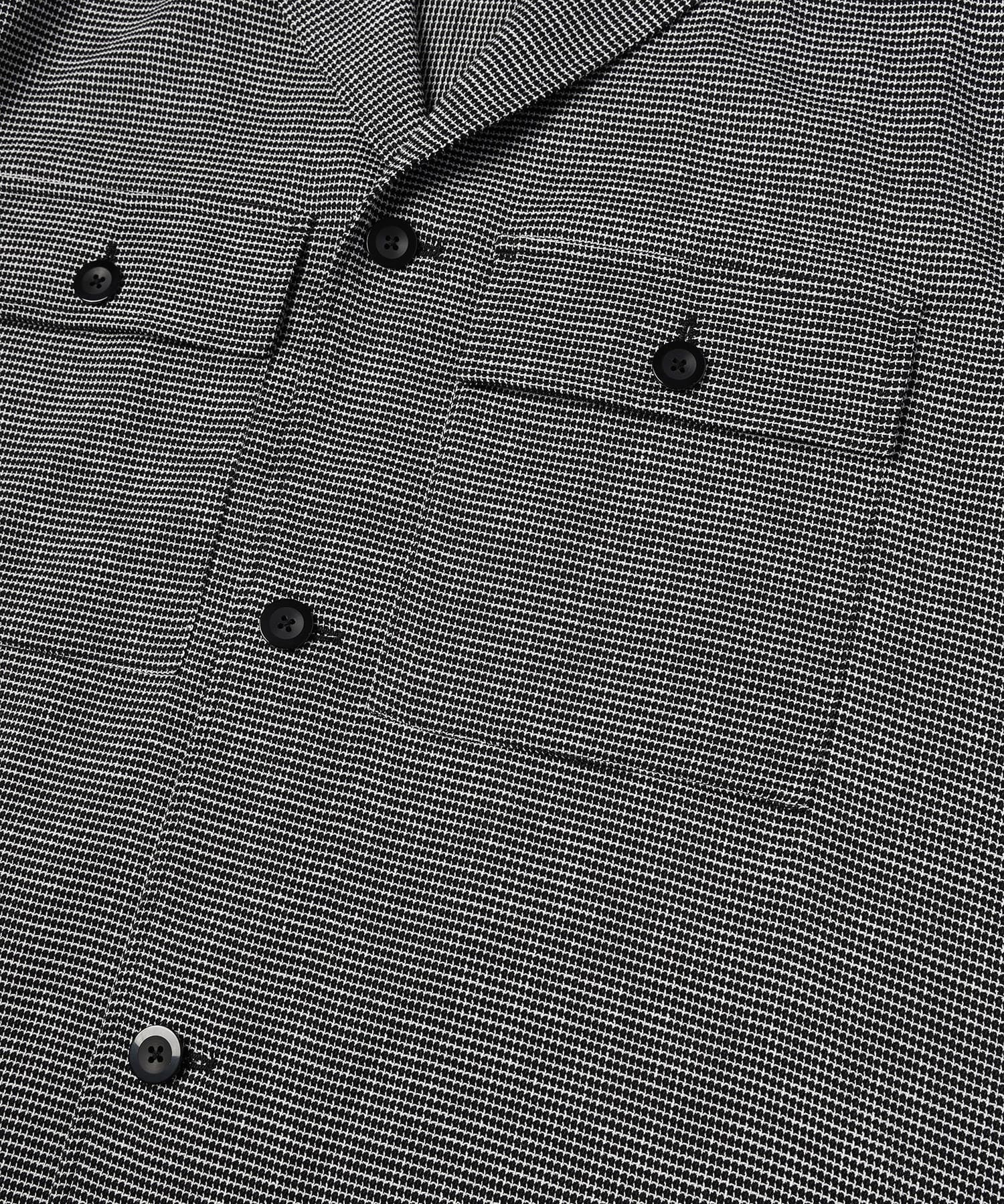 Mix Yarn Mesh Notched Lapel Shirt Blouson CULLNI