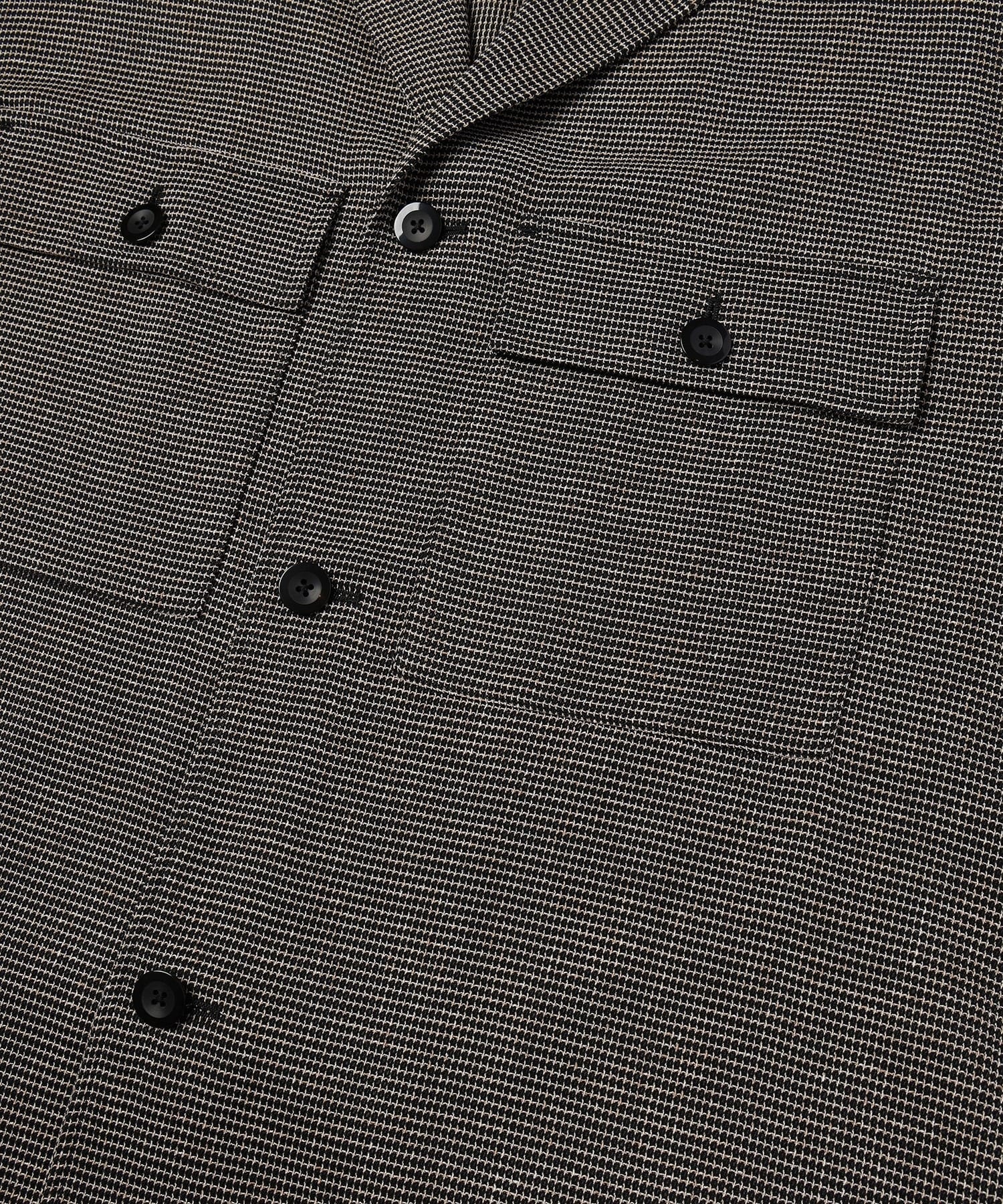 Mix Yarn Mesh Notched Lapel Shirt Blouson CULLNI