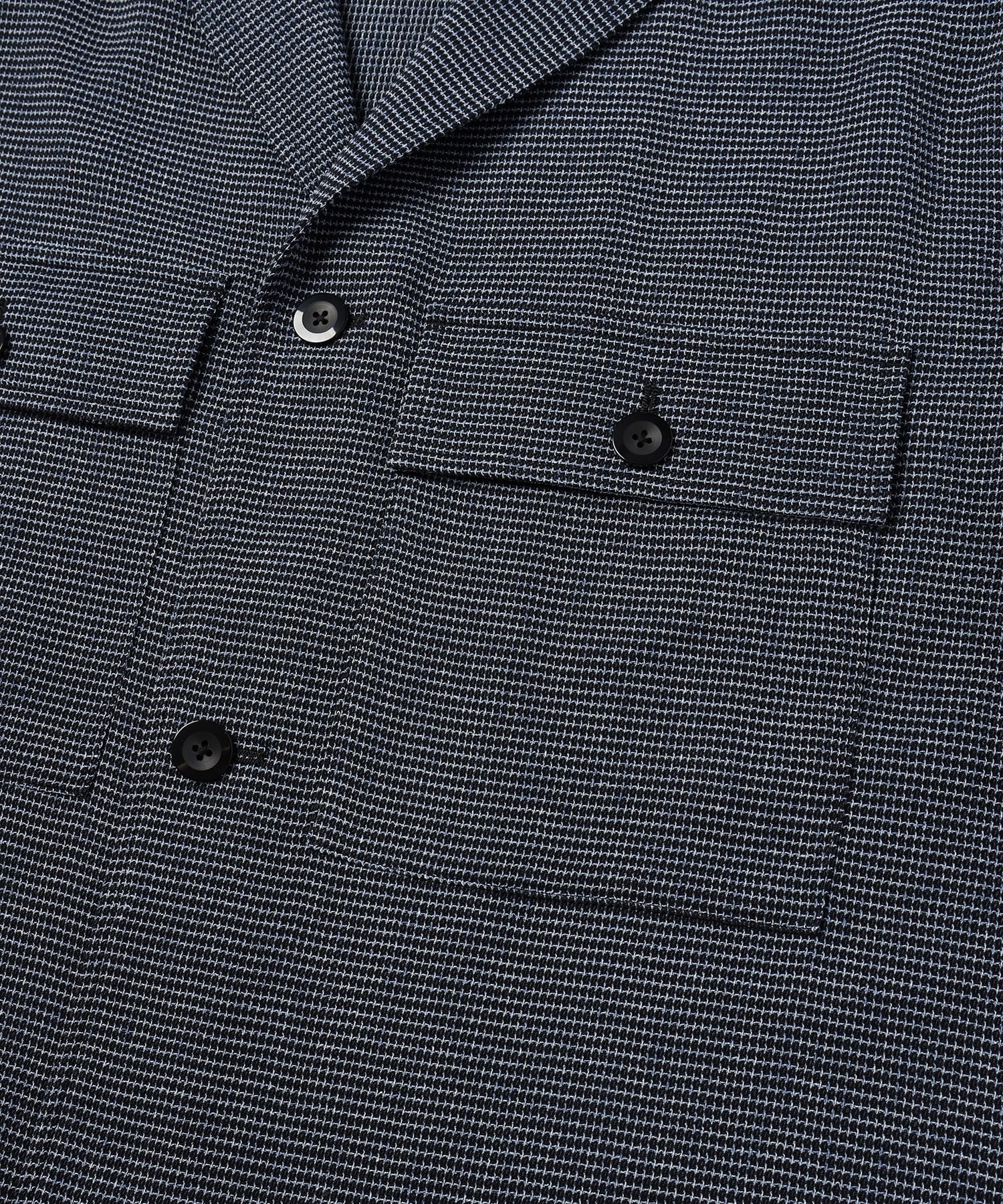 Mix Yarn Mesh Notched Lapel Shirt Blouson CULLNI