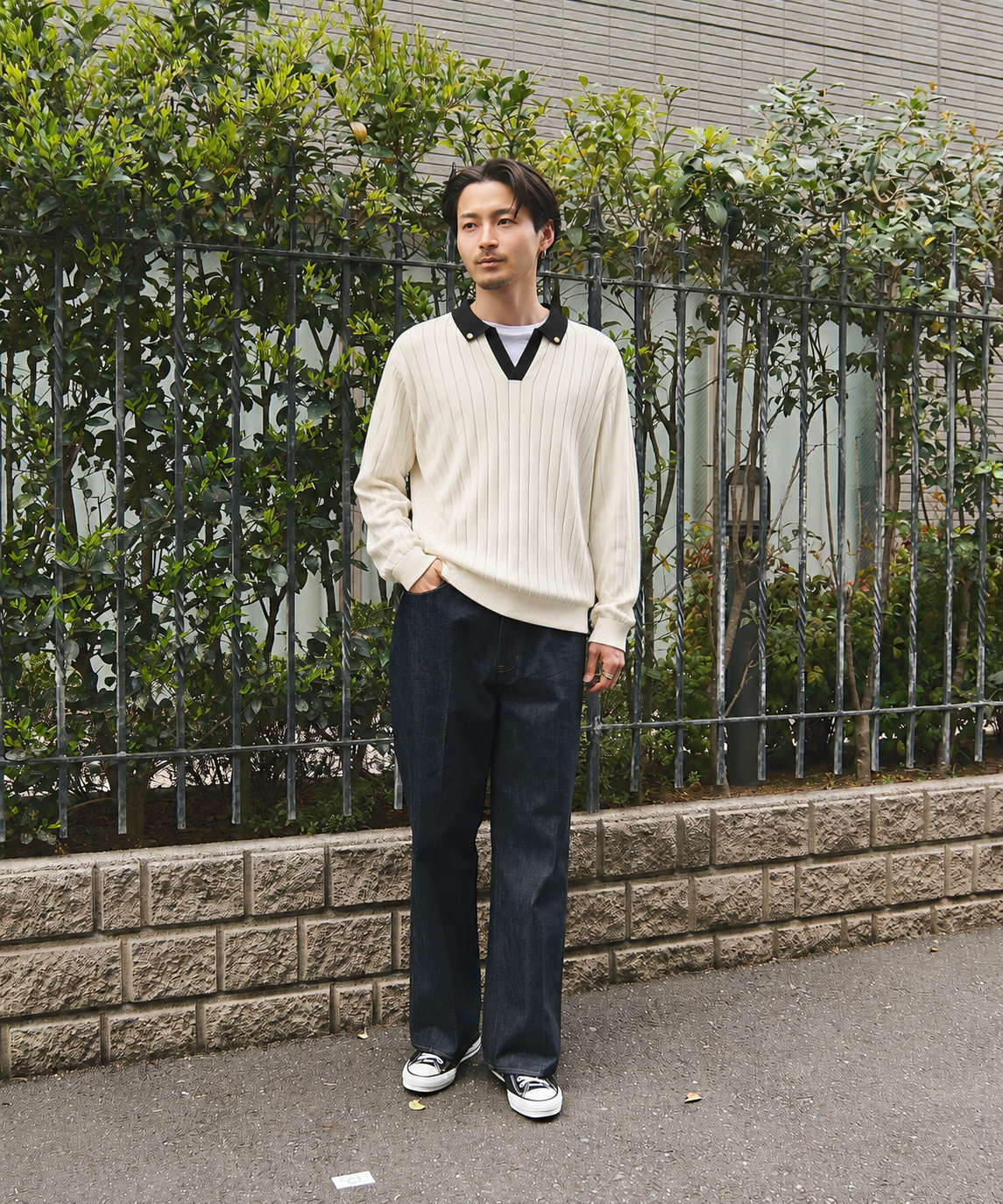 別注　Wide Rib SkipperCollar Knit Pullover CULLNI