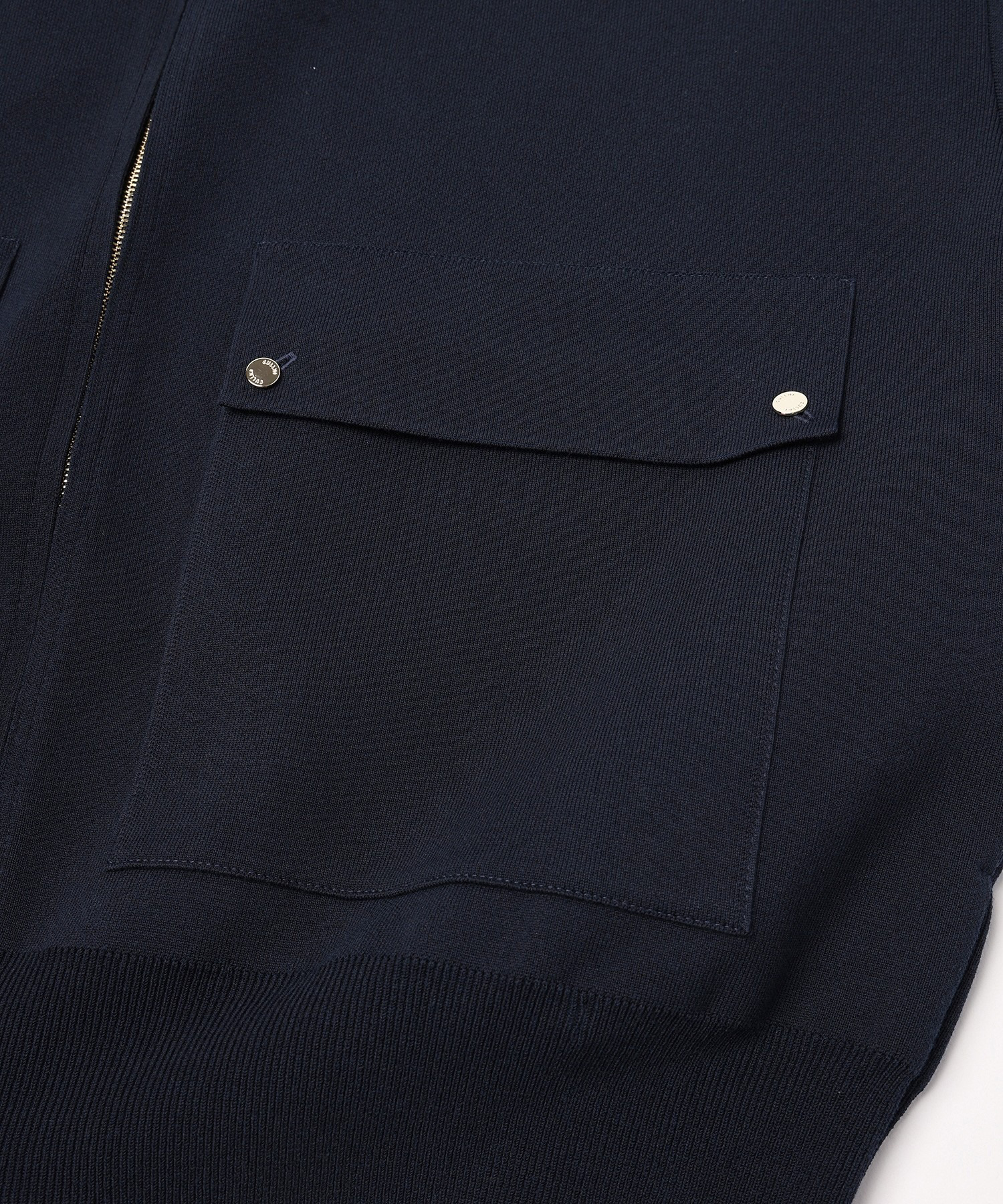 Organic Cotton Smooth Knit Big Pocket Zip Jacket CULLNI
