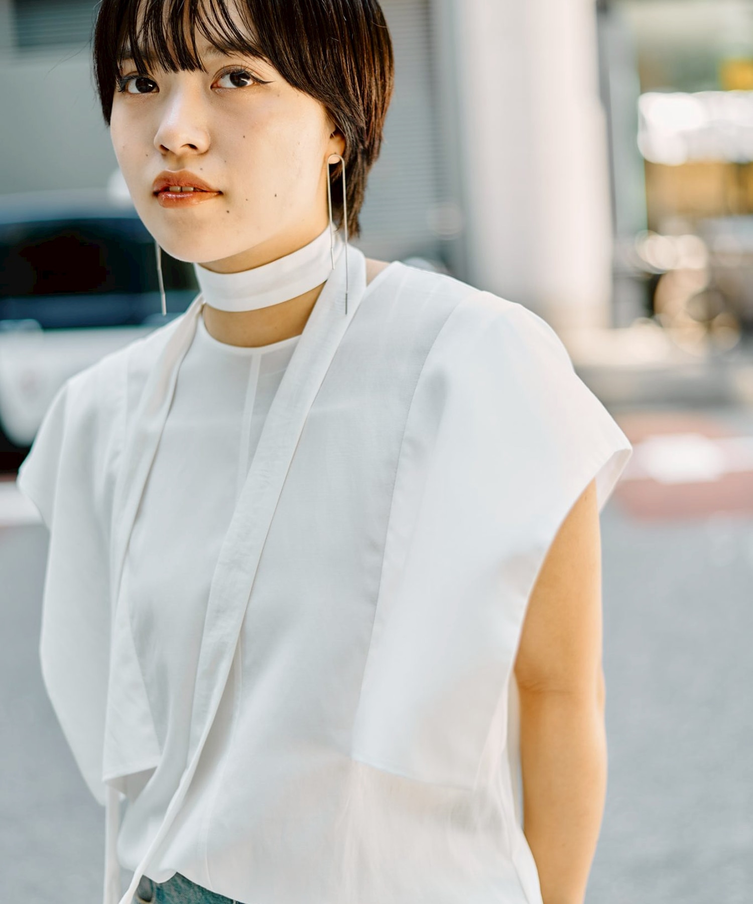SQUARE SLEEVE BLOUSE CLANE