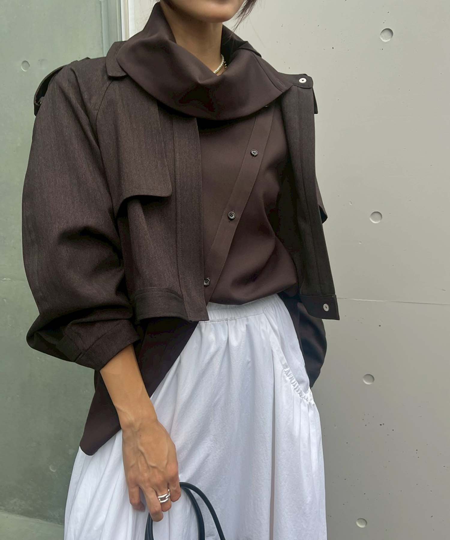 Viscose Wool Big Collar Shirt STUDIOUS