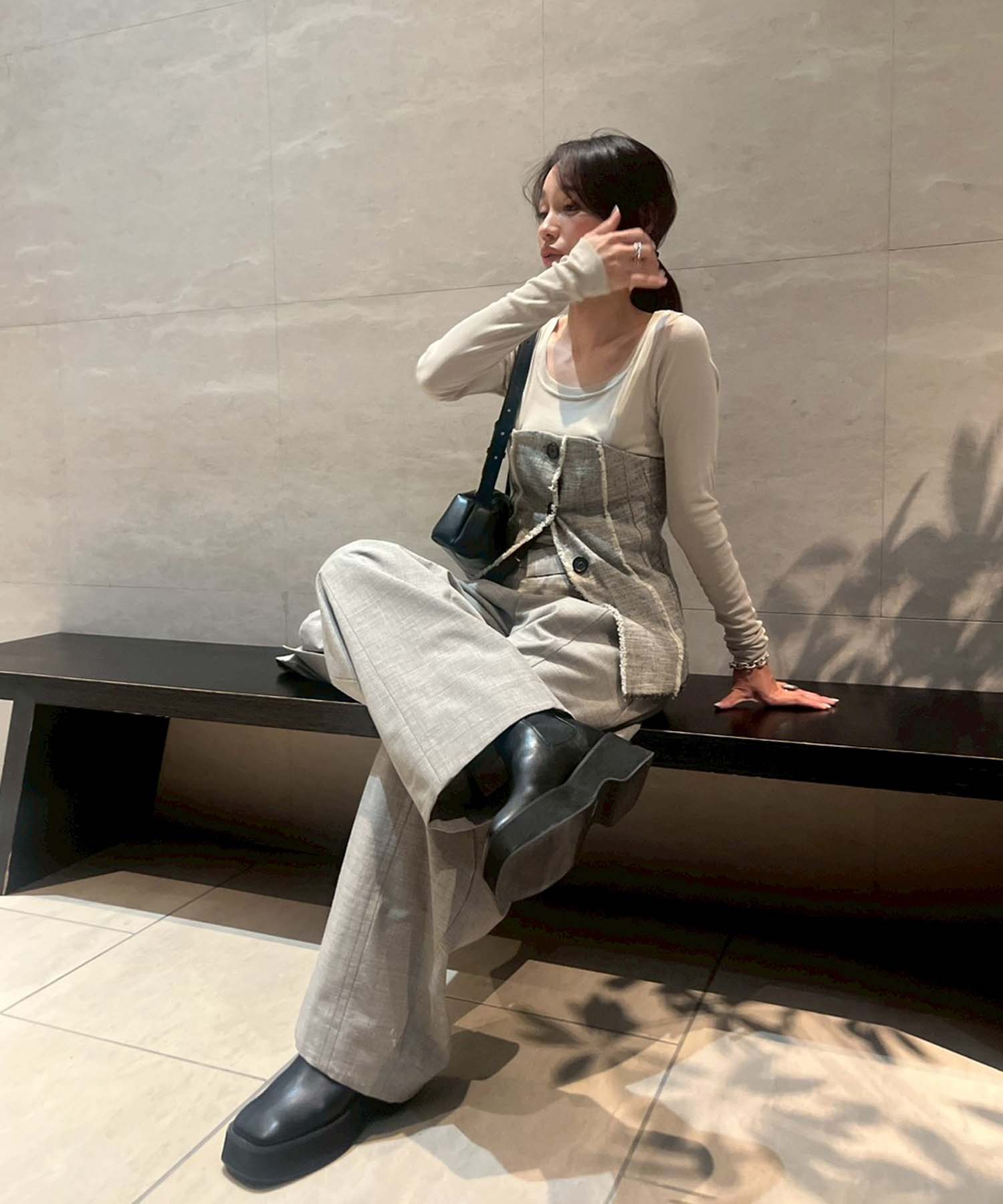 Wool Barrel Leg Trousers STUDIOUS