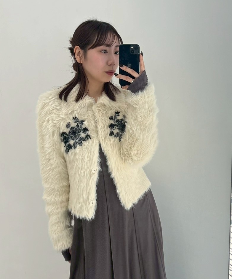 別注 シャギービジューカーディガン FETICO