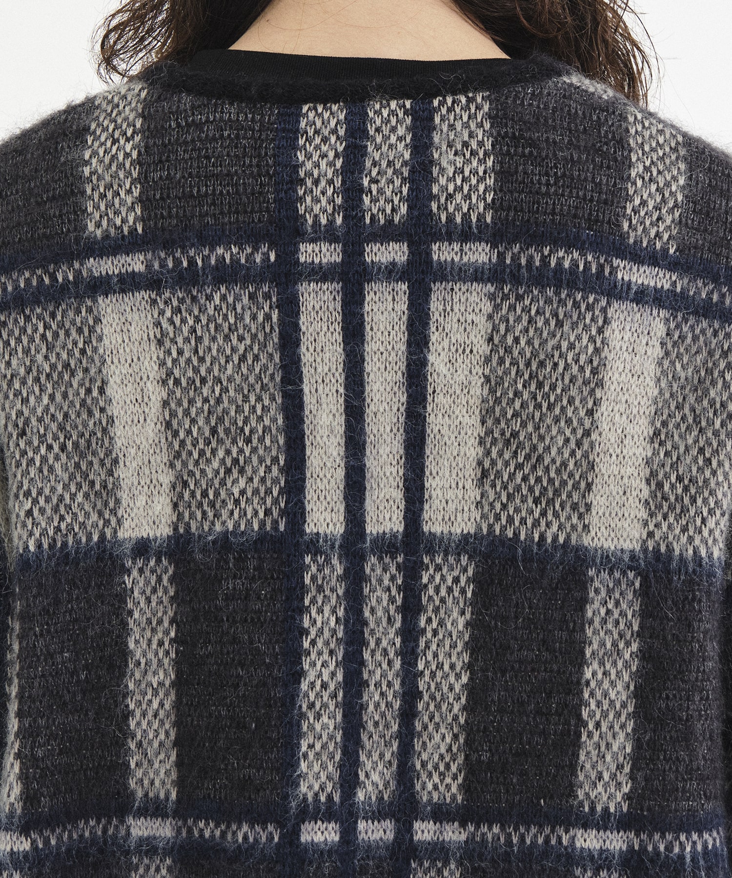 〈別注〉Mohair Cardigan - Original Check With Papillon NEEDLES