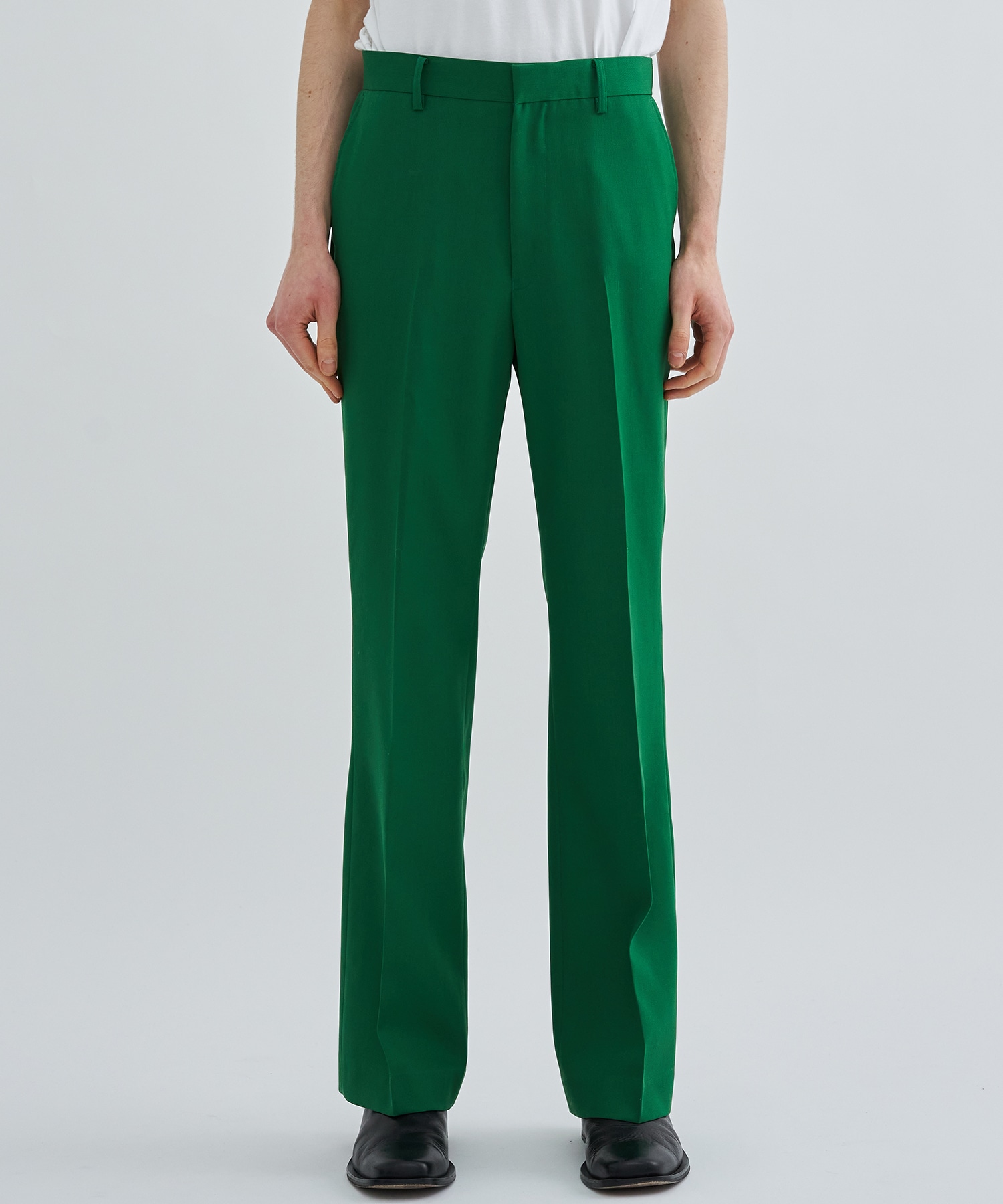 WOOL TWILL FLARE PANTS LiNoH