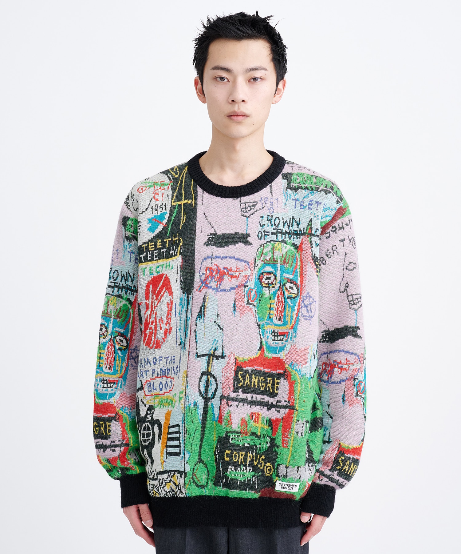 ☆日本の職人技☆ MARIA WACKO 22FW BASQUIAT Lサイズ NECK CREW