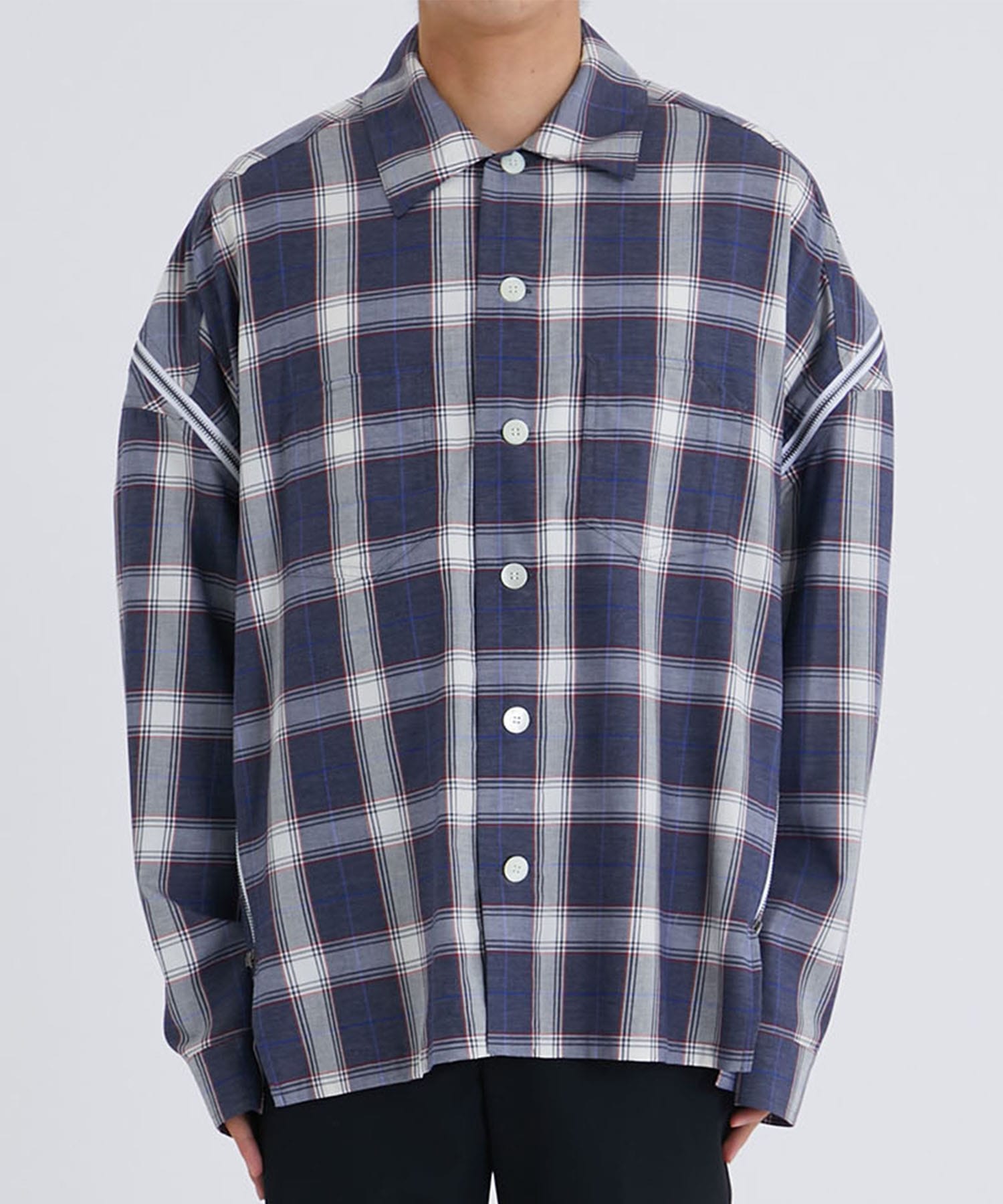 ZIPPED CHECK SHIRT