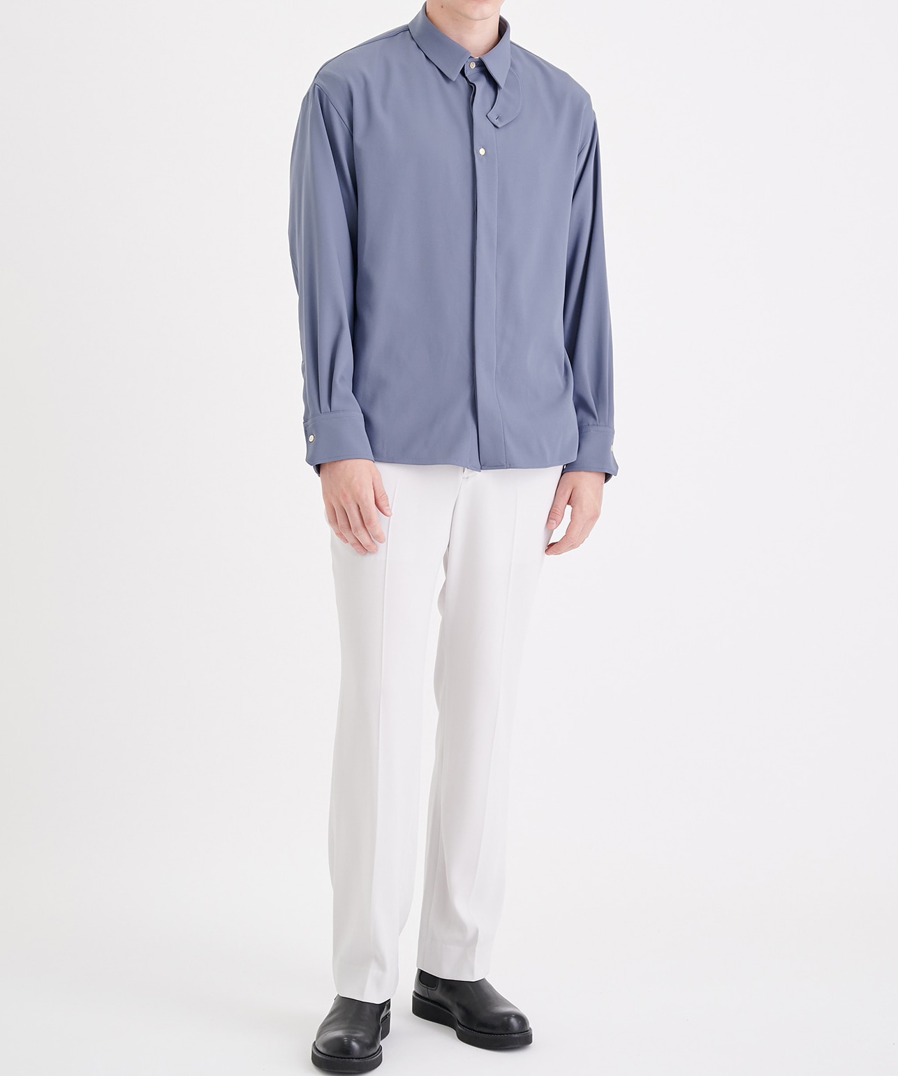 Double Satin Chin Tab Shirt｜CULLNI