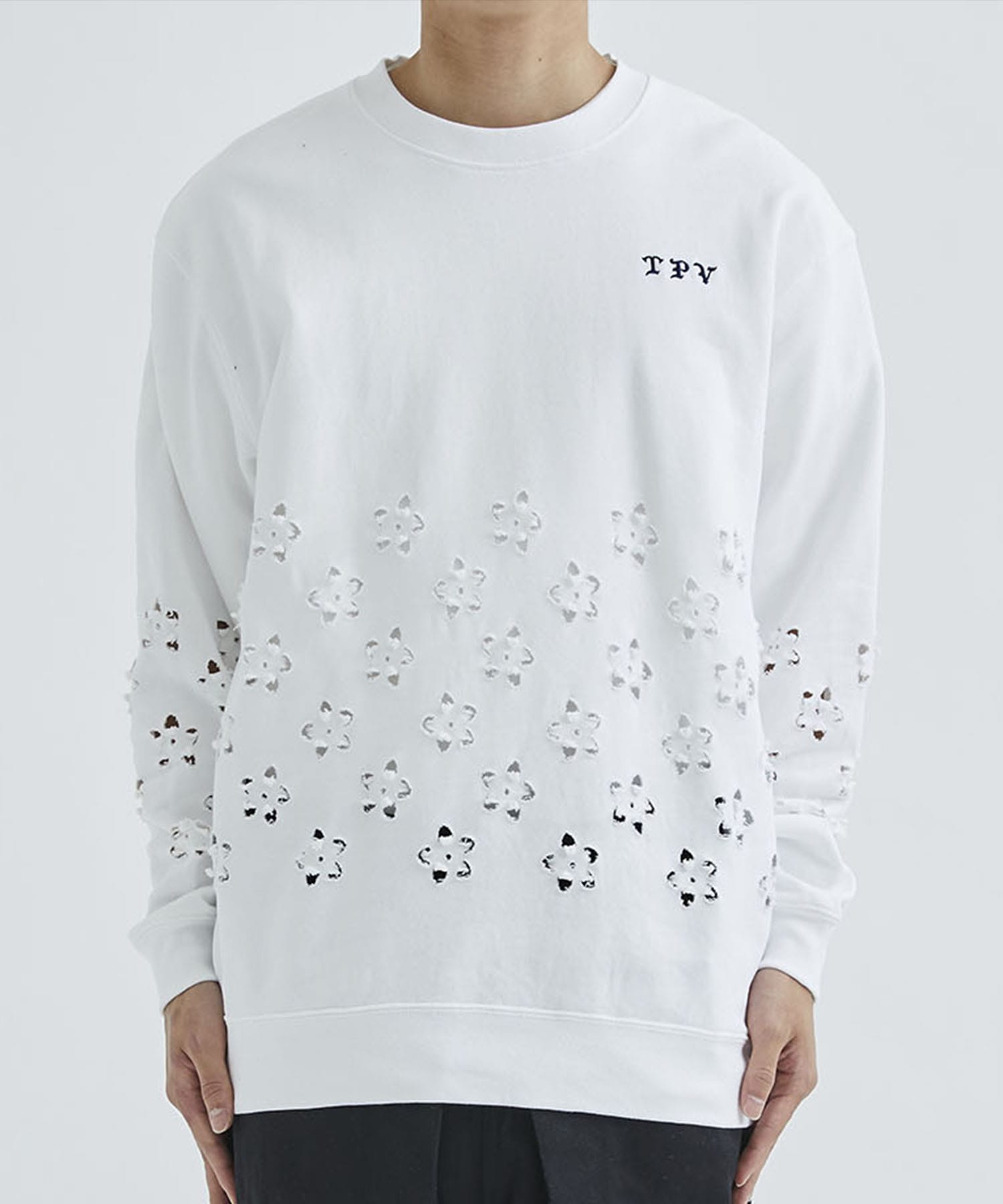 Flower cut out sweatshirt