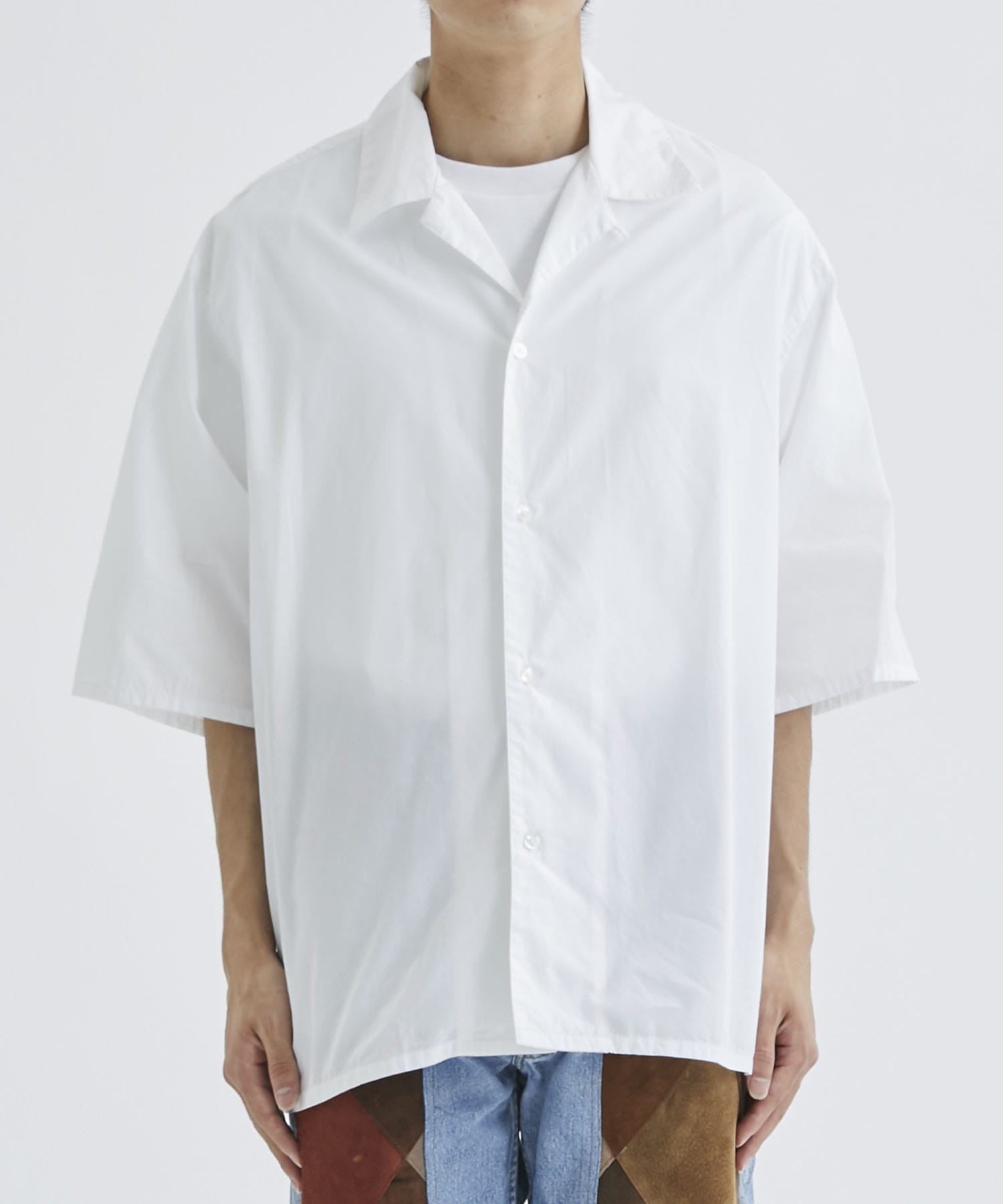 Chambray Open-collar Shirt｜blurhms