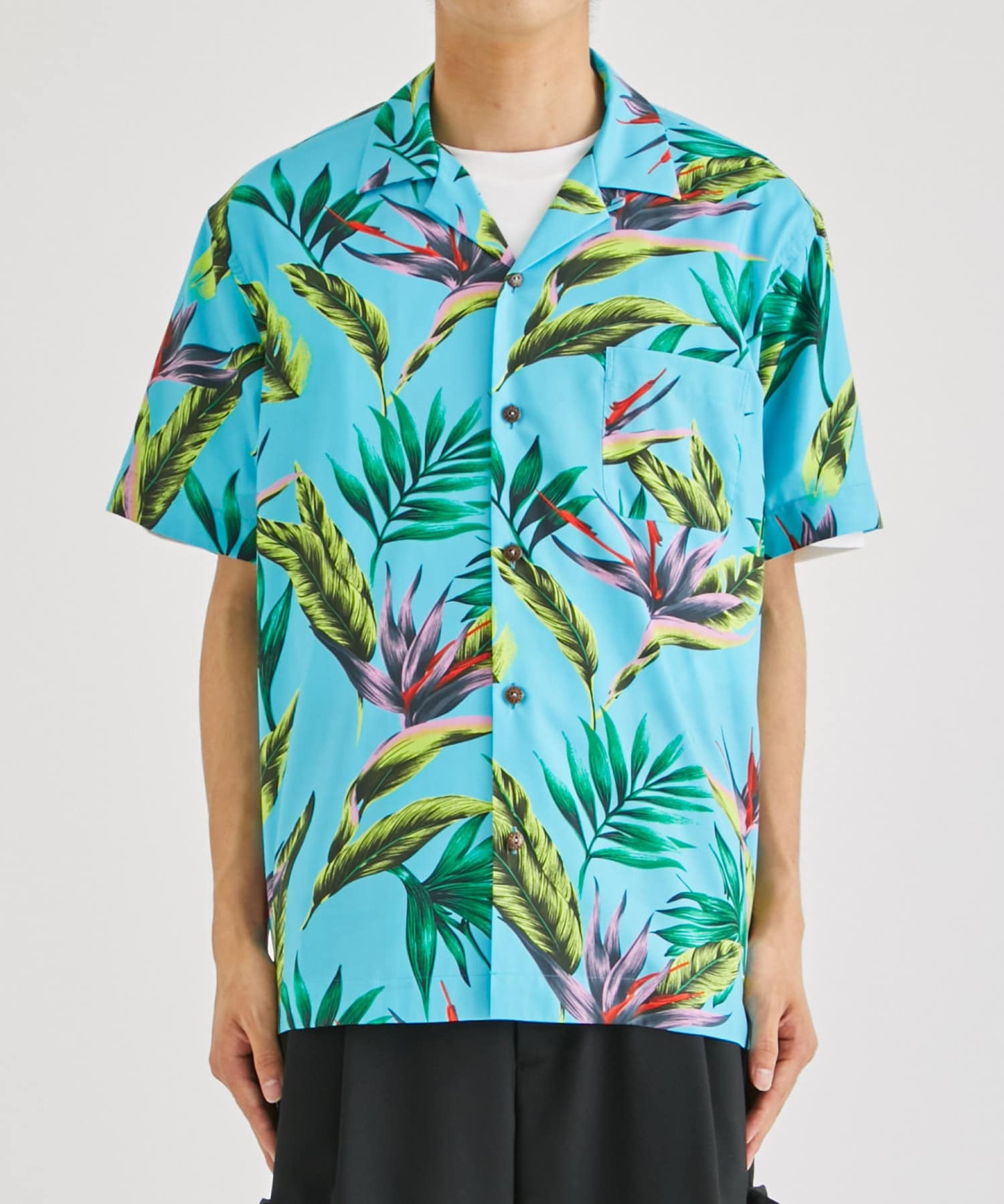 〈別注〉Watteau pleats Hawaian shirt FUMITO GANRYU