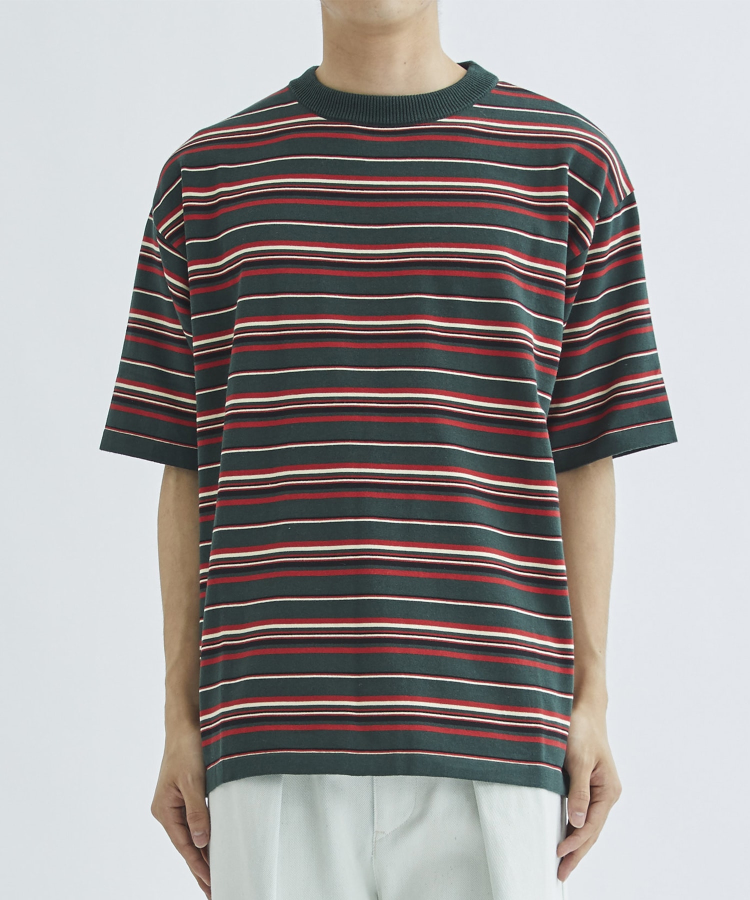 BORDER KNIT S/S TEE F-LAGSTUF-F