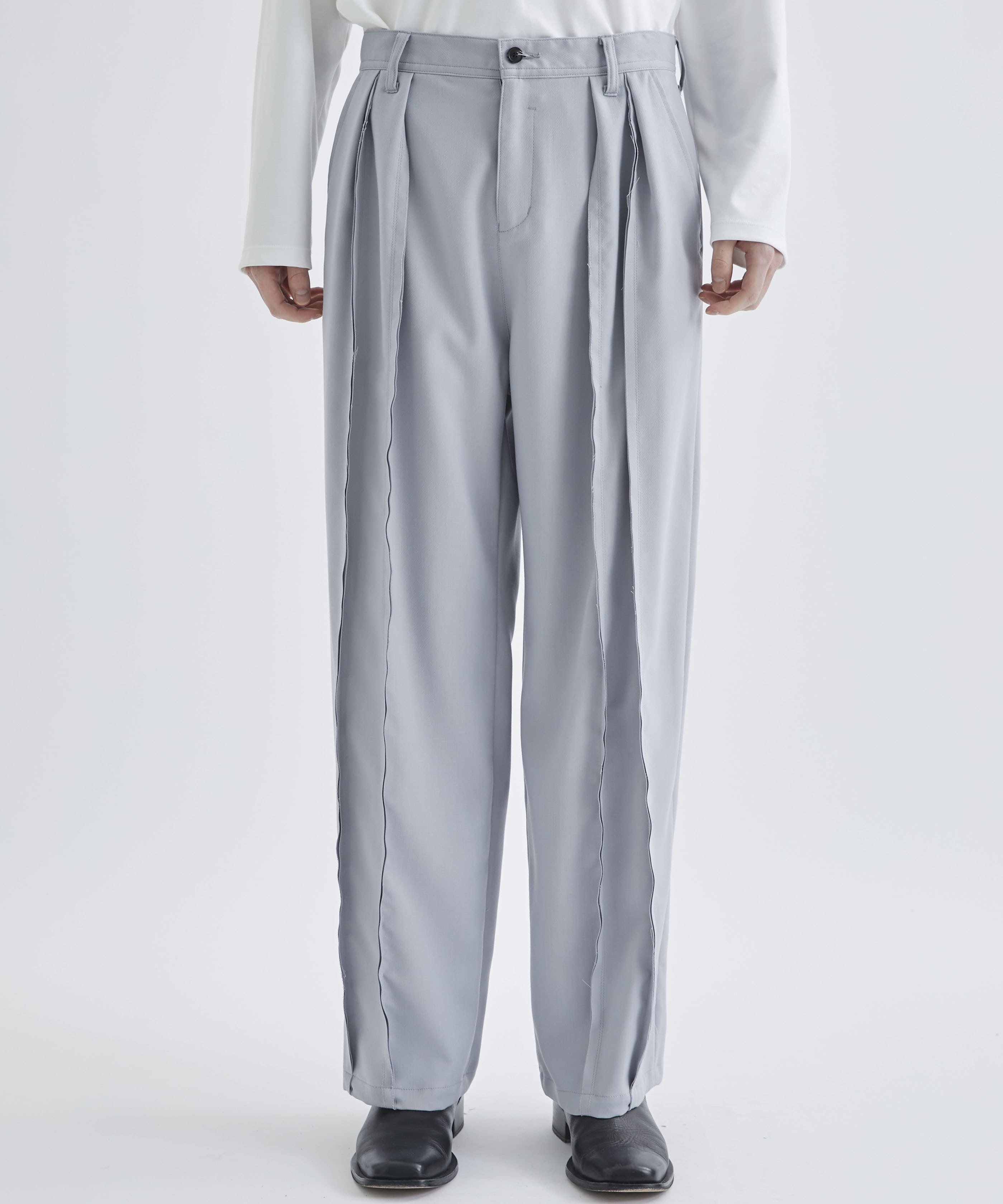 H BEAUTY\u0026YOUTH DOUBLE CLOTH WIDE PANTS - カジュアルパンツ