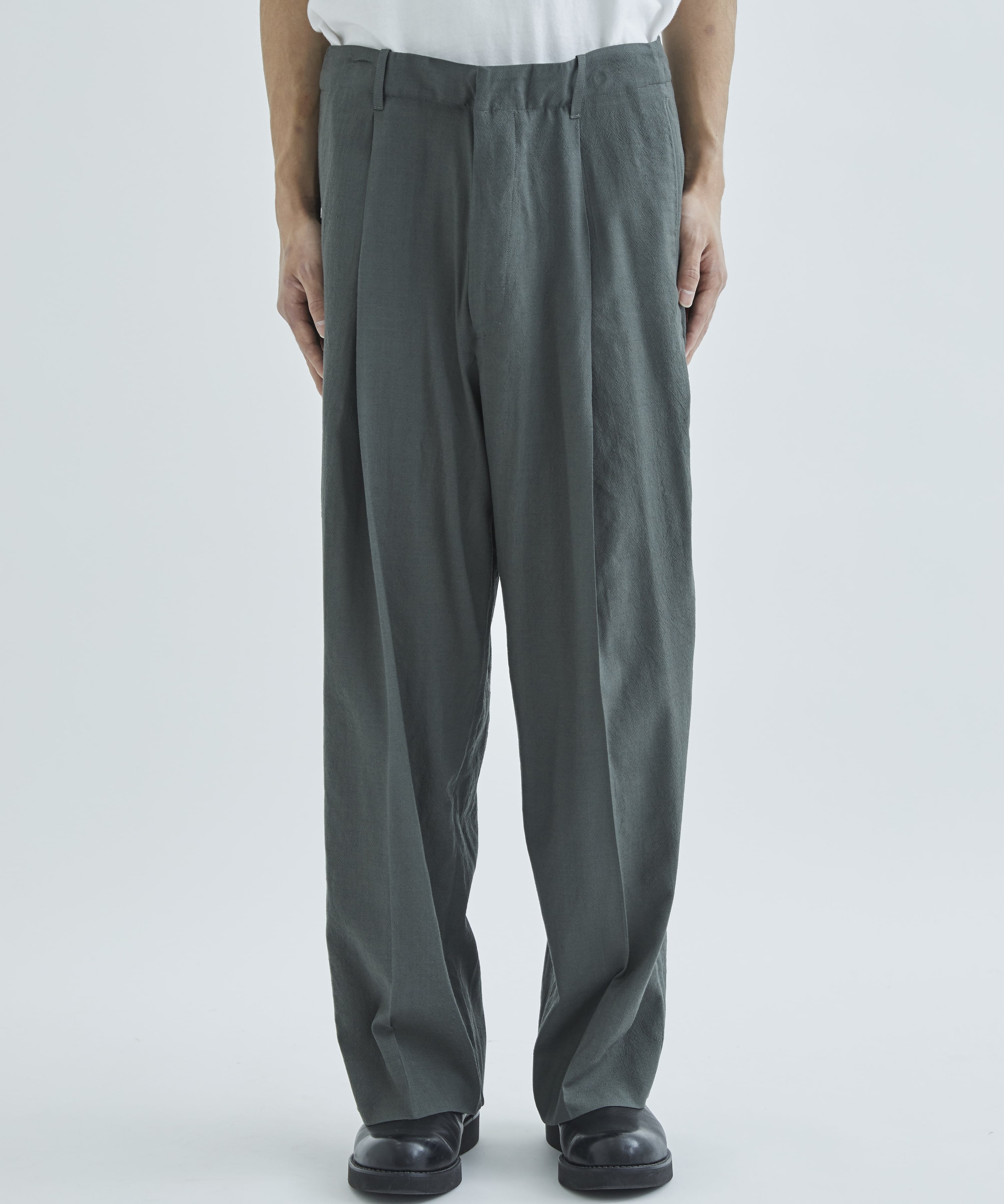 Wool Rayon Silk Super Wide Slacks｜blurhms