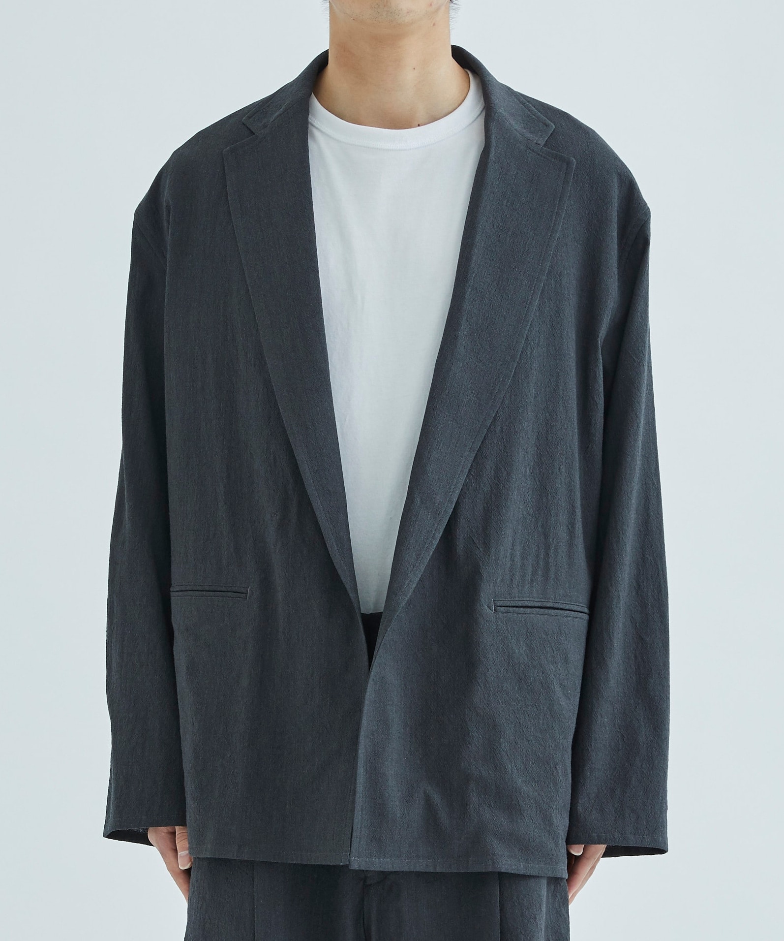 サイズ4のヘザーチャコールですWool Rayon Silk Cardigan Jacket