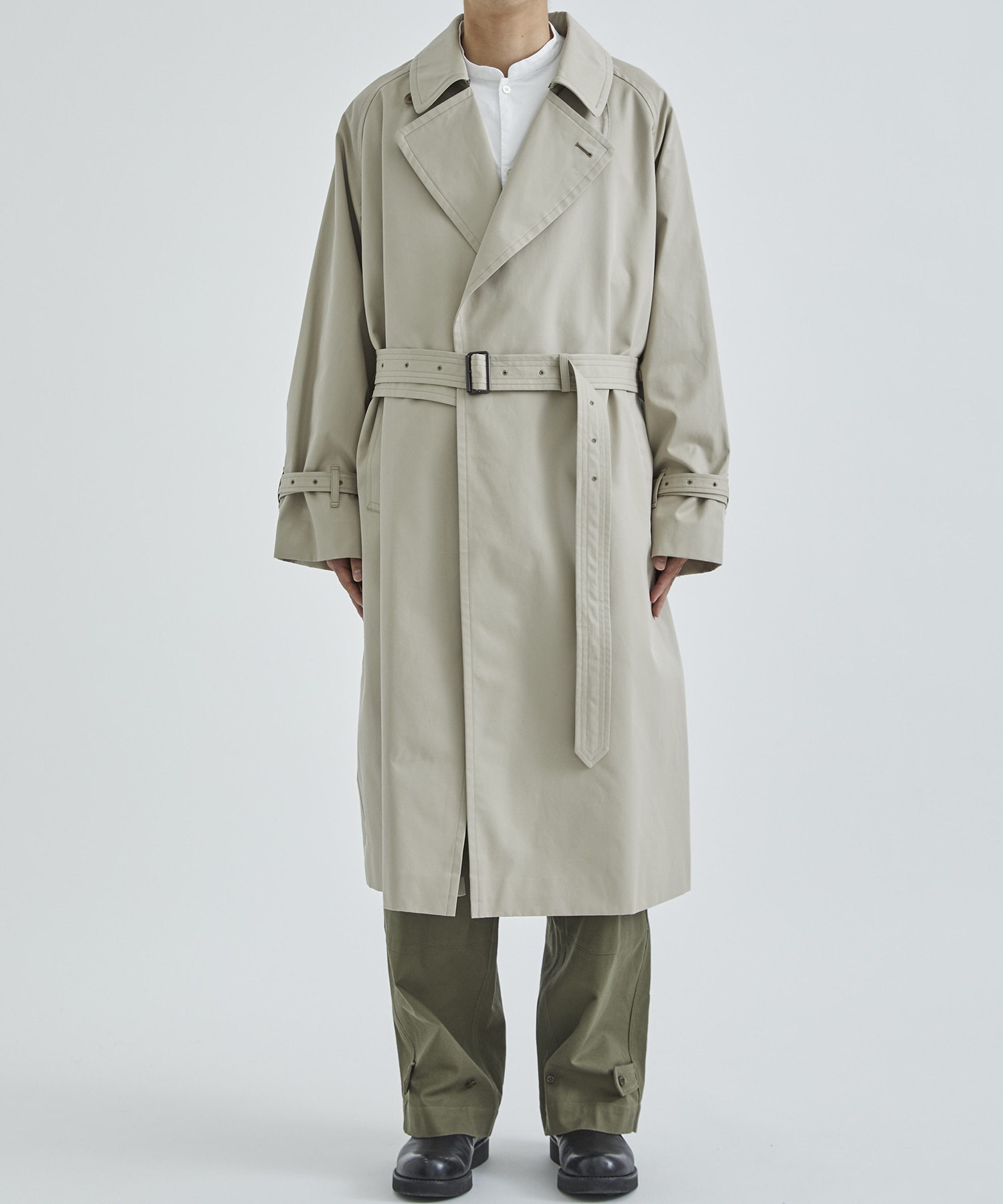 着丈115blurhms Gabardine Double Belt TrenchCoat