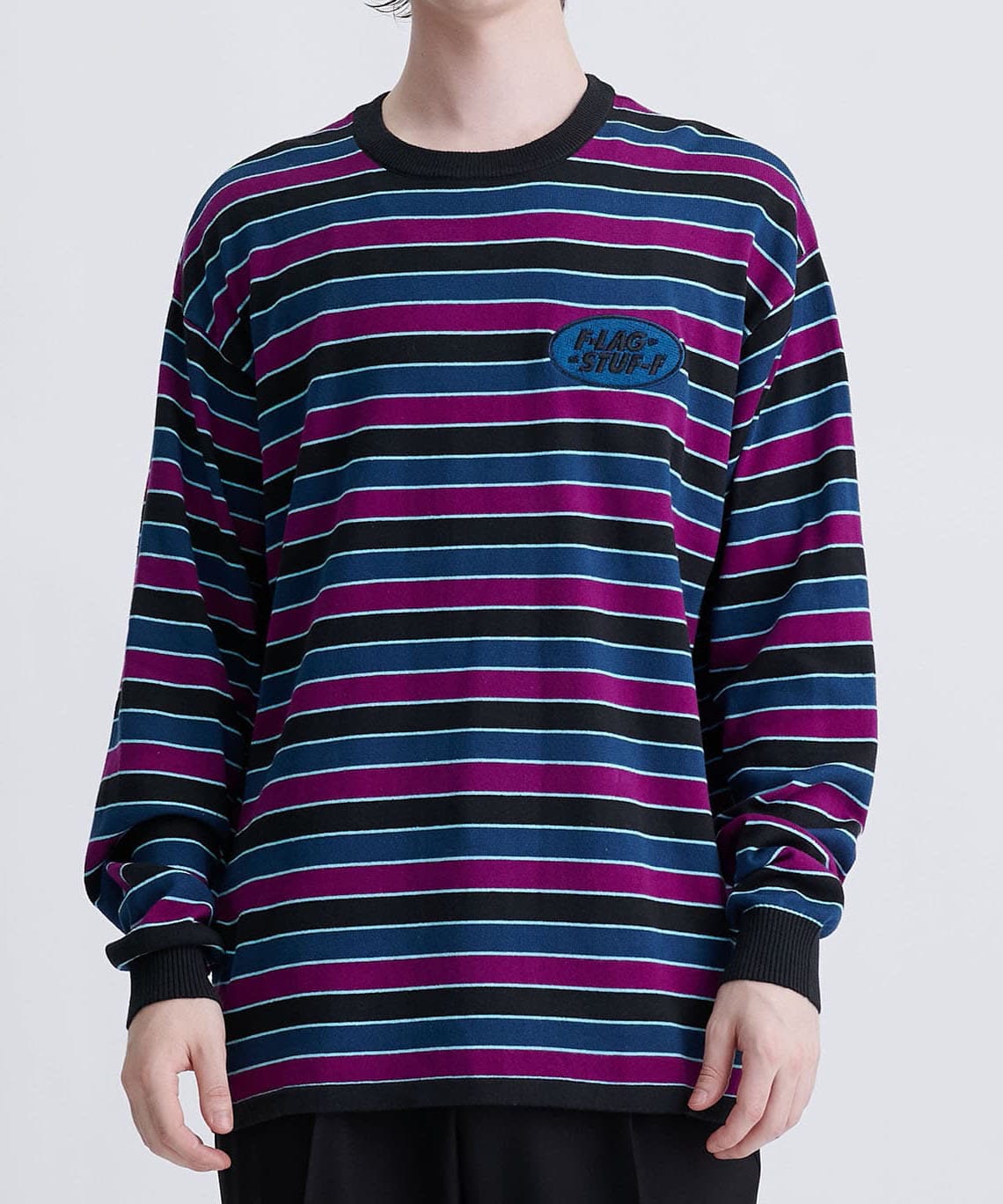 STRIPE LS COTTON SWEATER F-LAGSTUF-F
