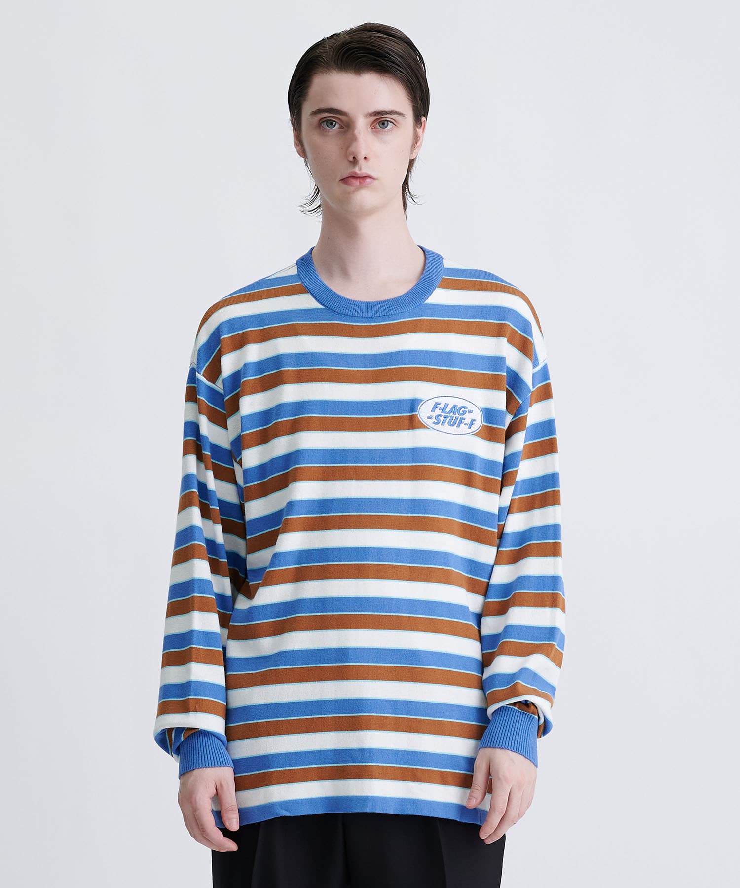 STRIPE LS COTTON SWEATER F-LAGSTUF-F
